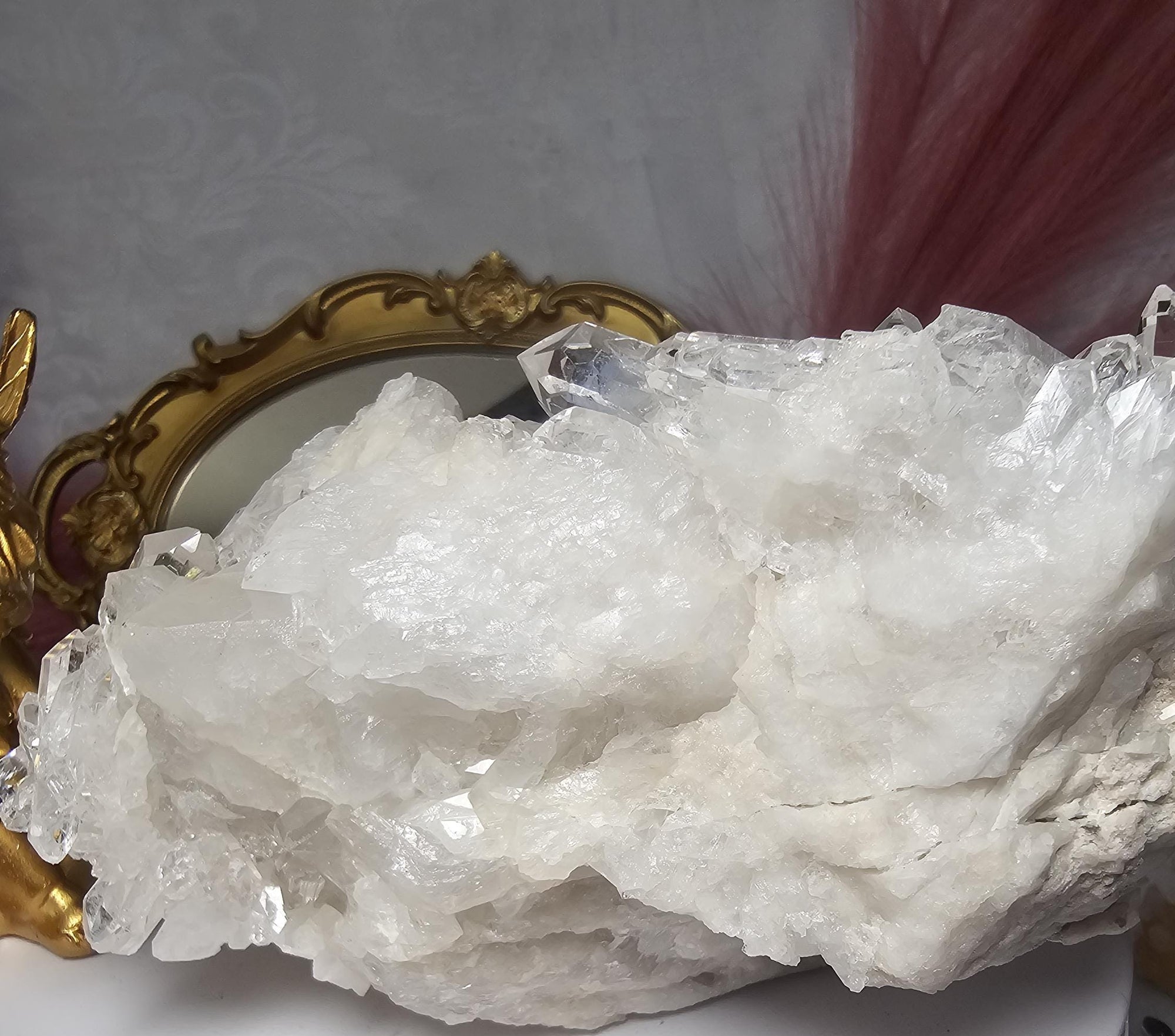 RARE 3lb 9.5 oz Clear Quartz Cluster with Golden Healer,  Columbia, Crystal Cluster