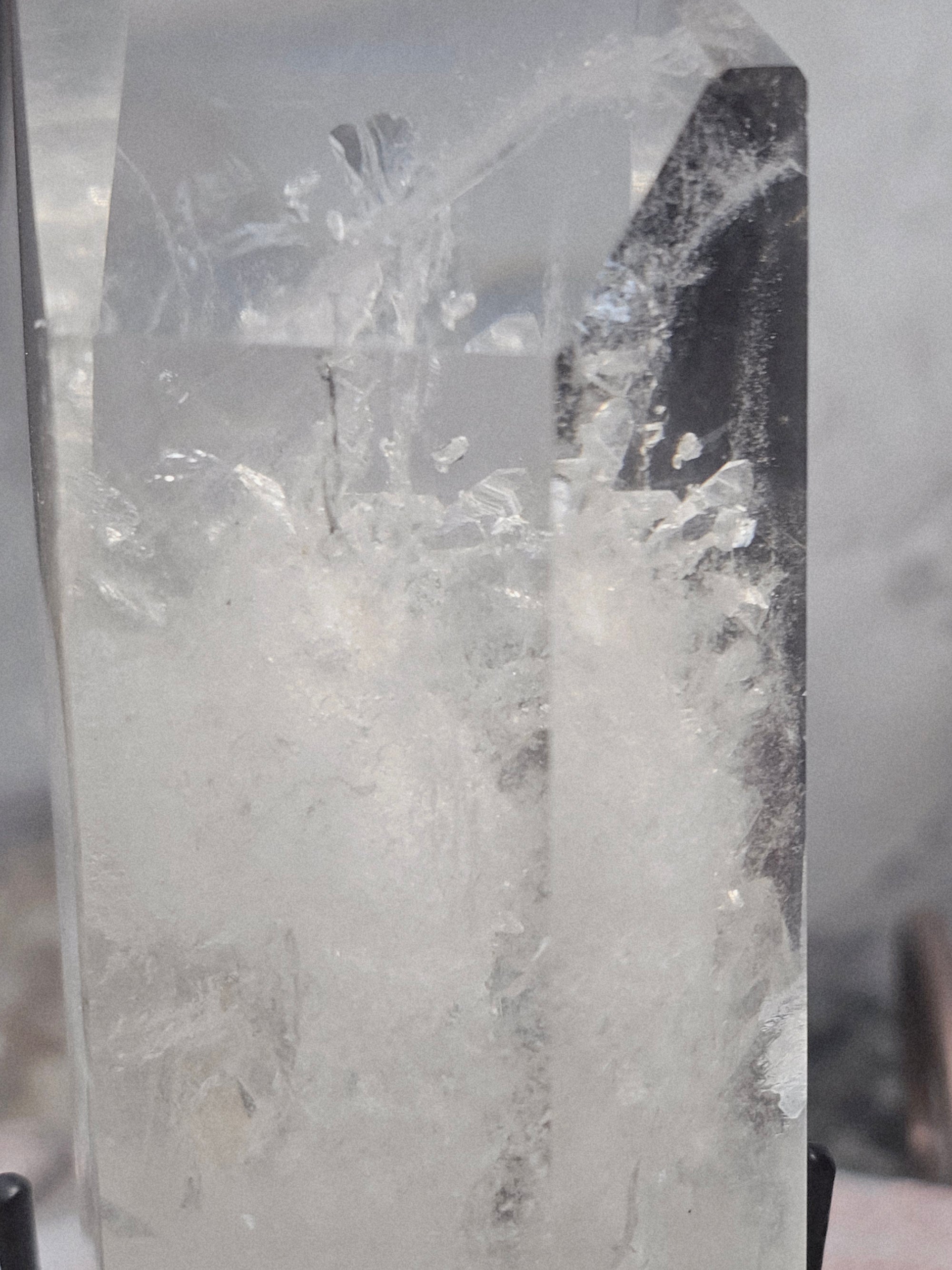 RARE LG  Lemurian Inner Child or Manifestation Quartz on a Stand , Columbia, Crystal Statement Piece