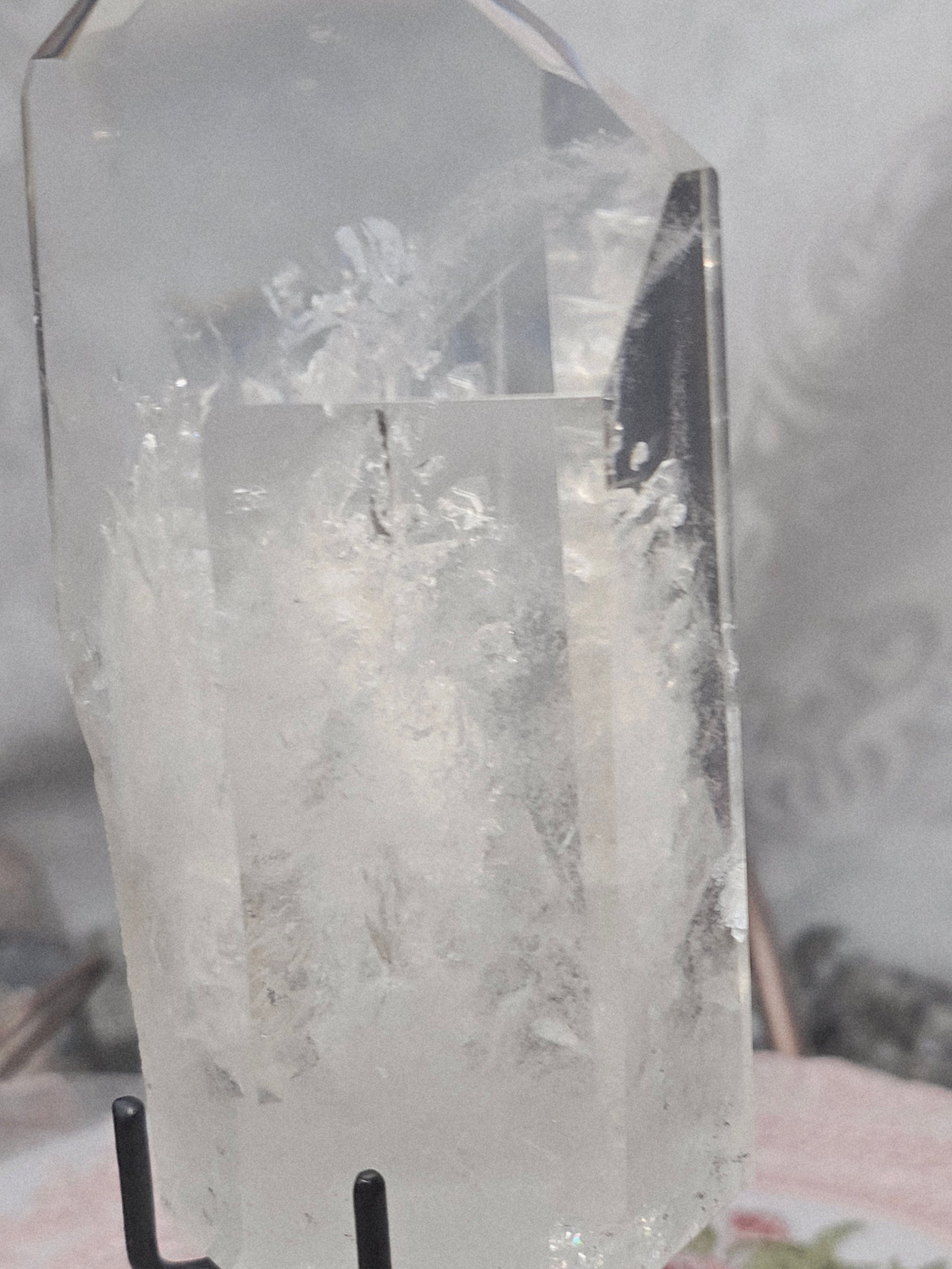 RARE LG  Lemurian Inner Child or Manifestation Quartz on a Stand , Columbia, Crystal Statement Piece