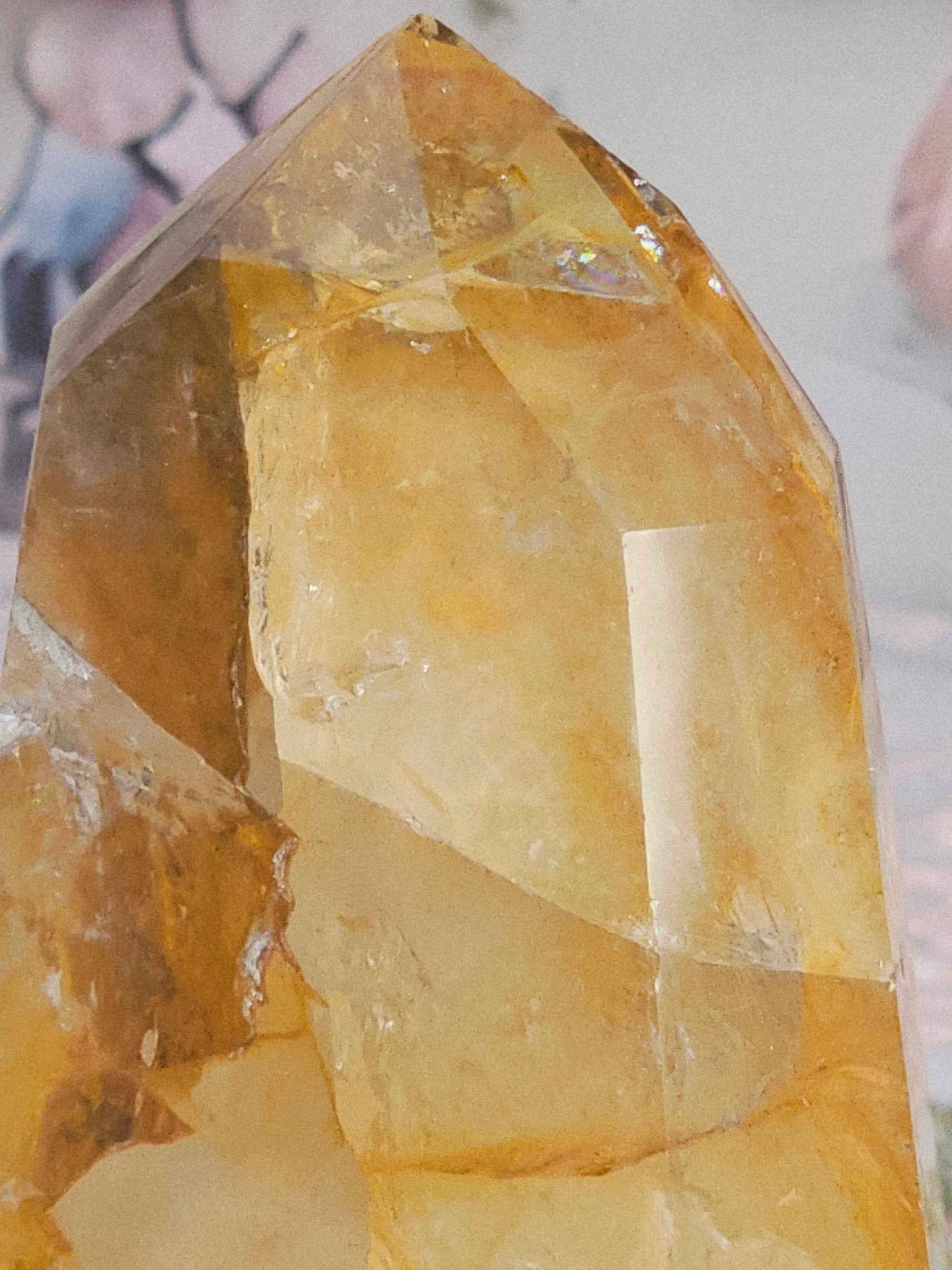 Golden Healer Quartz Tower,  Columbia, Golden Healer with Dendritic, Feng Shui Crystal, Chakra Stone