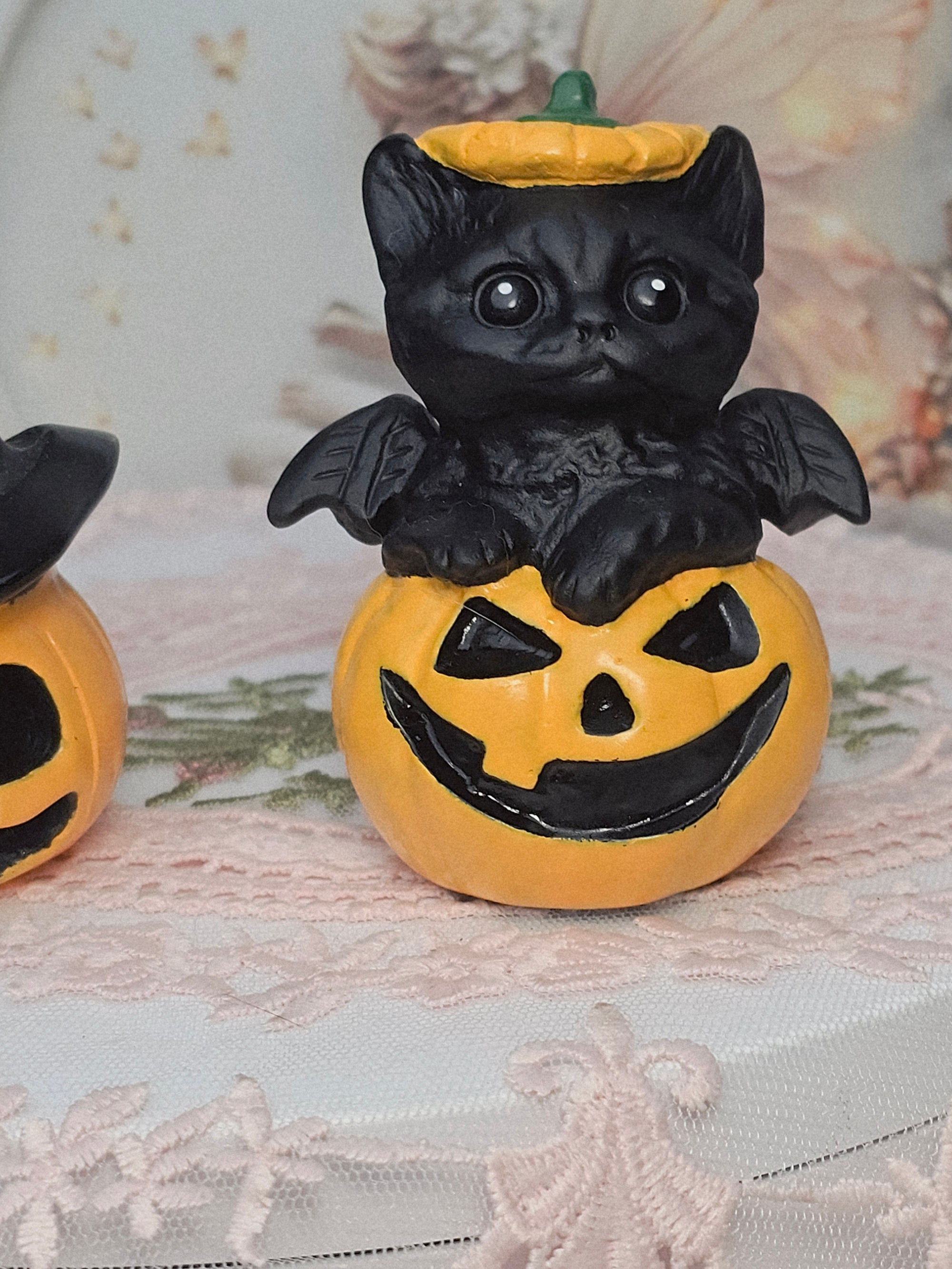 Halloween Obsidian Hand Painted Decoration, Black Obsidian Cat, Cute Halloween Decorations, Home Decor