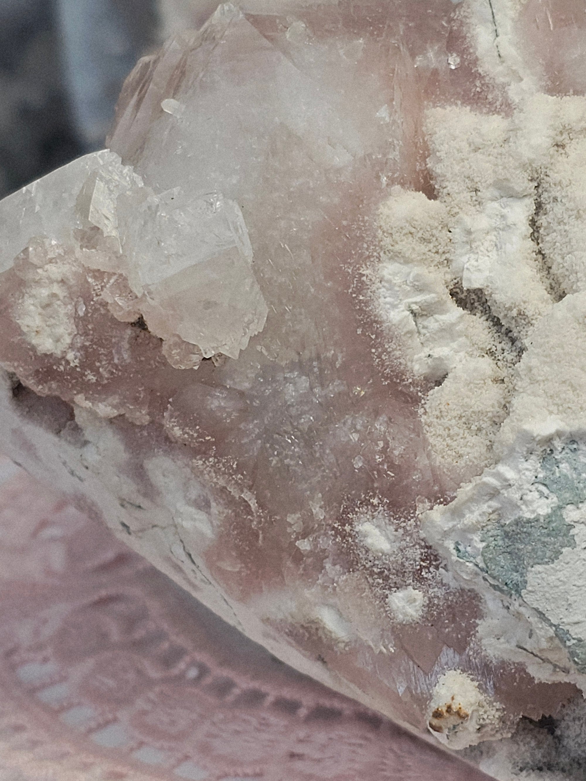 RARE Pink Sugar Apophyllite with Stillbite from India , Apophyllite, Crystal, Crystal