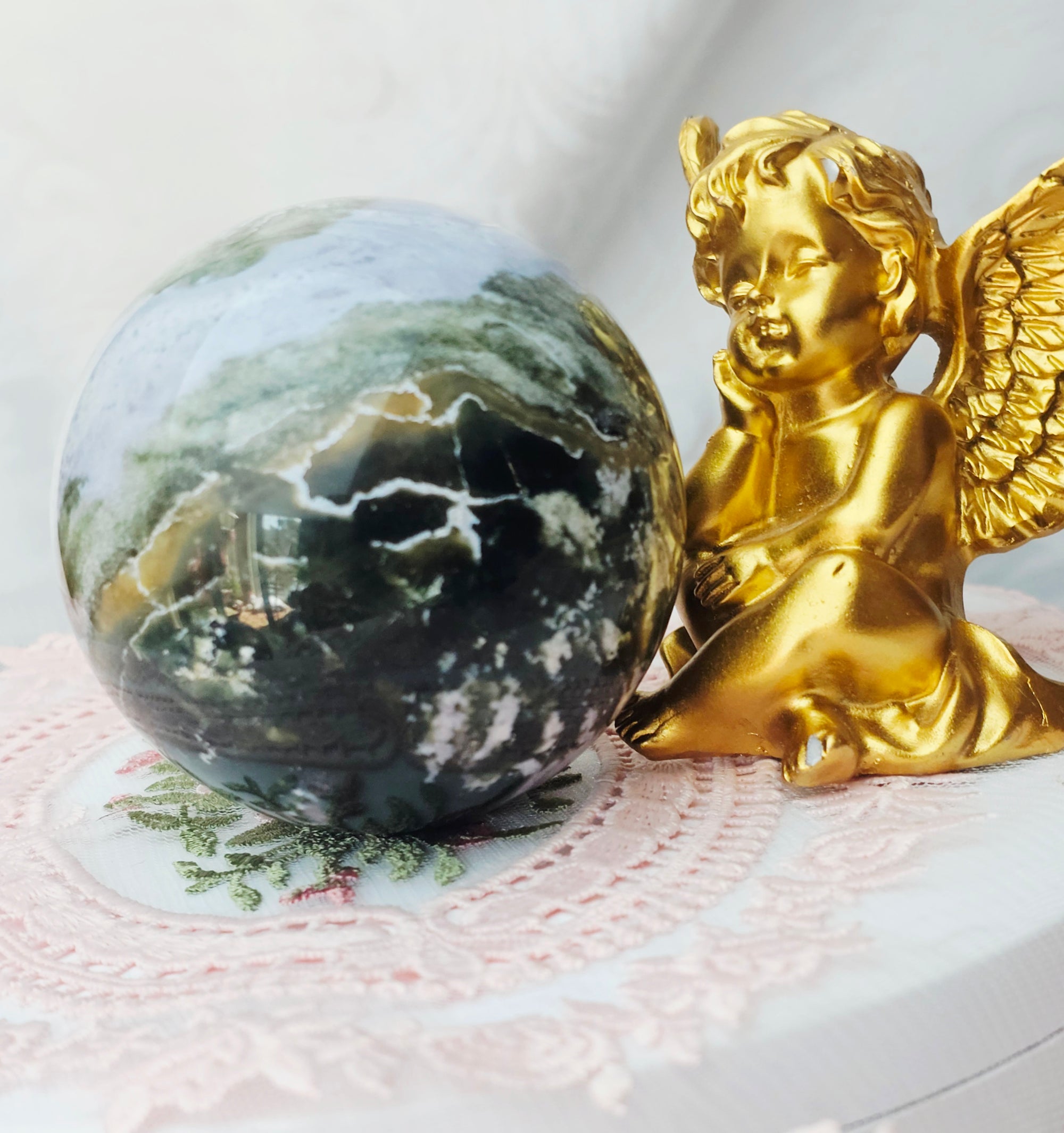 Rare Colorful Druzy Ocean Jasper Sphere, Ocean Jasper, Crystal Sphere