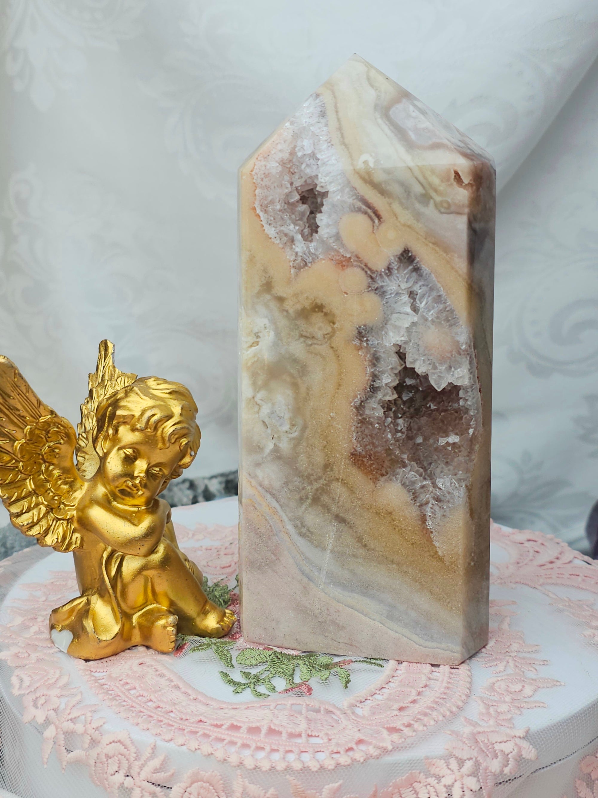 Pink Amethyst Tower, Druzy Tower, Crystal Tower ,Gift (Copy)