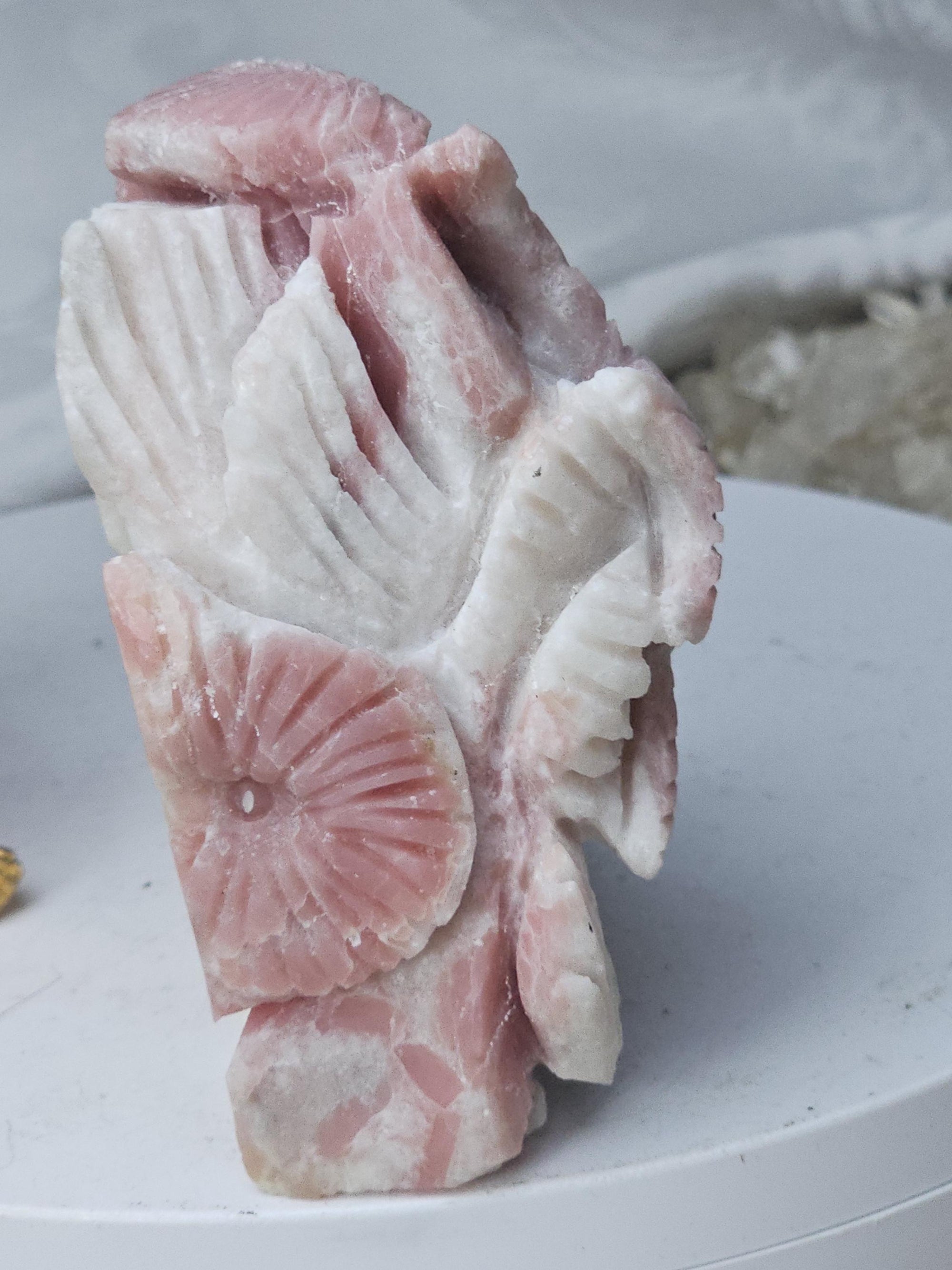 Pink Opal fish, Pink Opal, Pink Fish, Crystal Sculpture, Statement Piece,