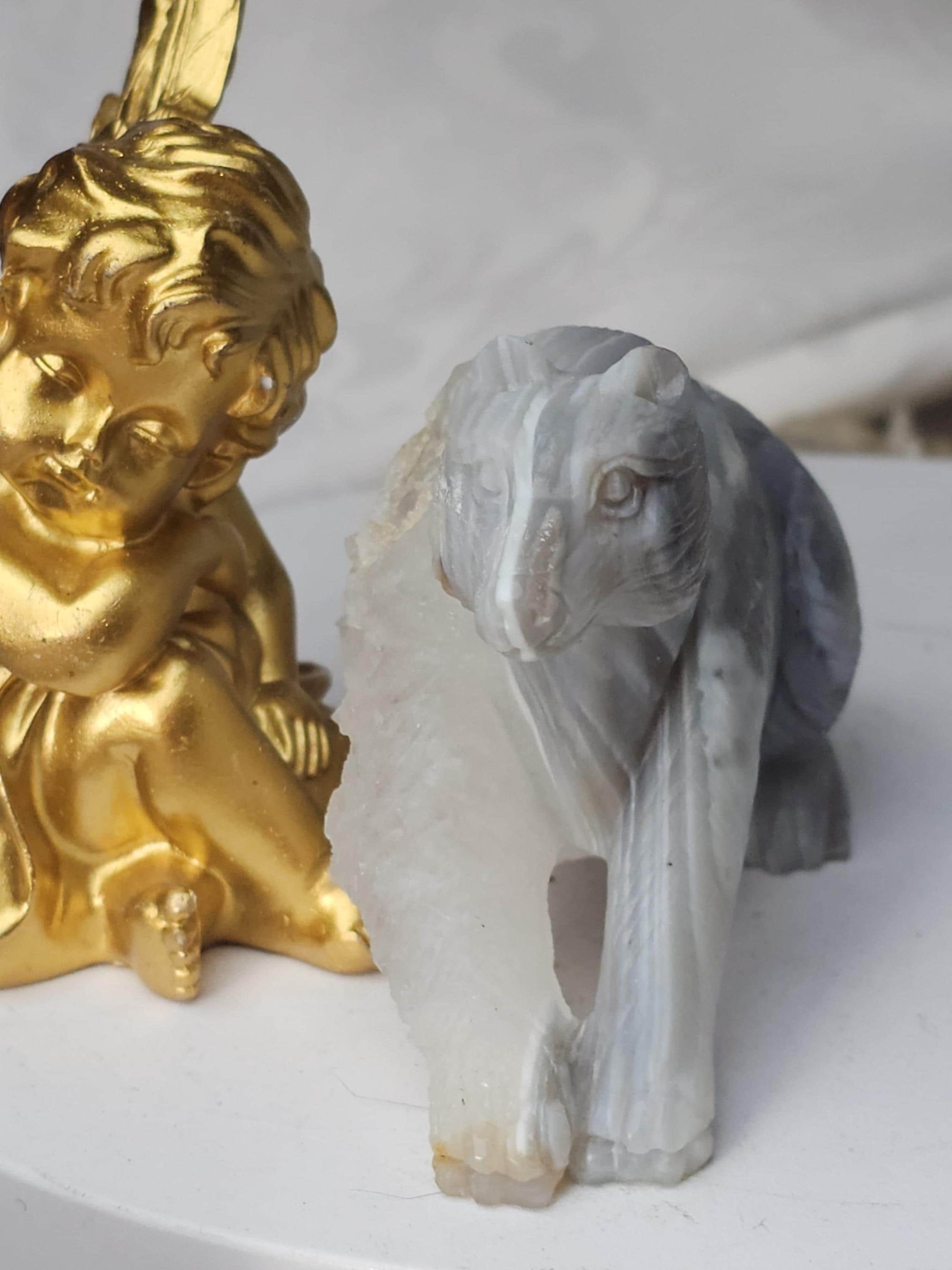 Druzy Agate Bear, Bear Statue, Crystal, Home Decor, Sculpture