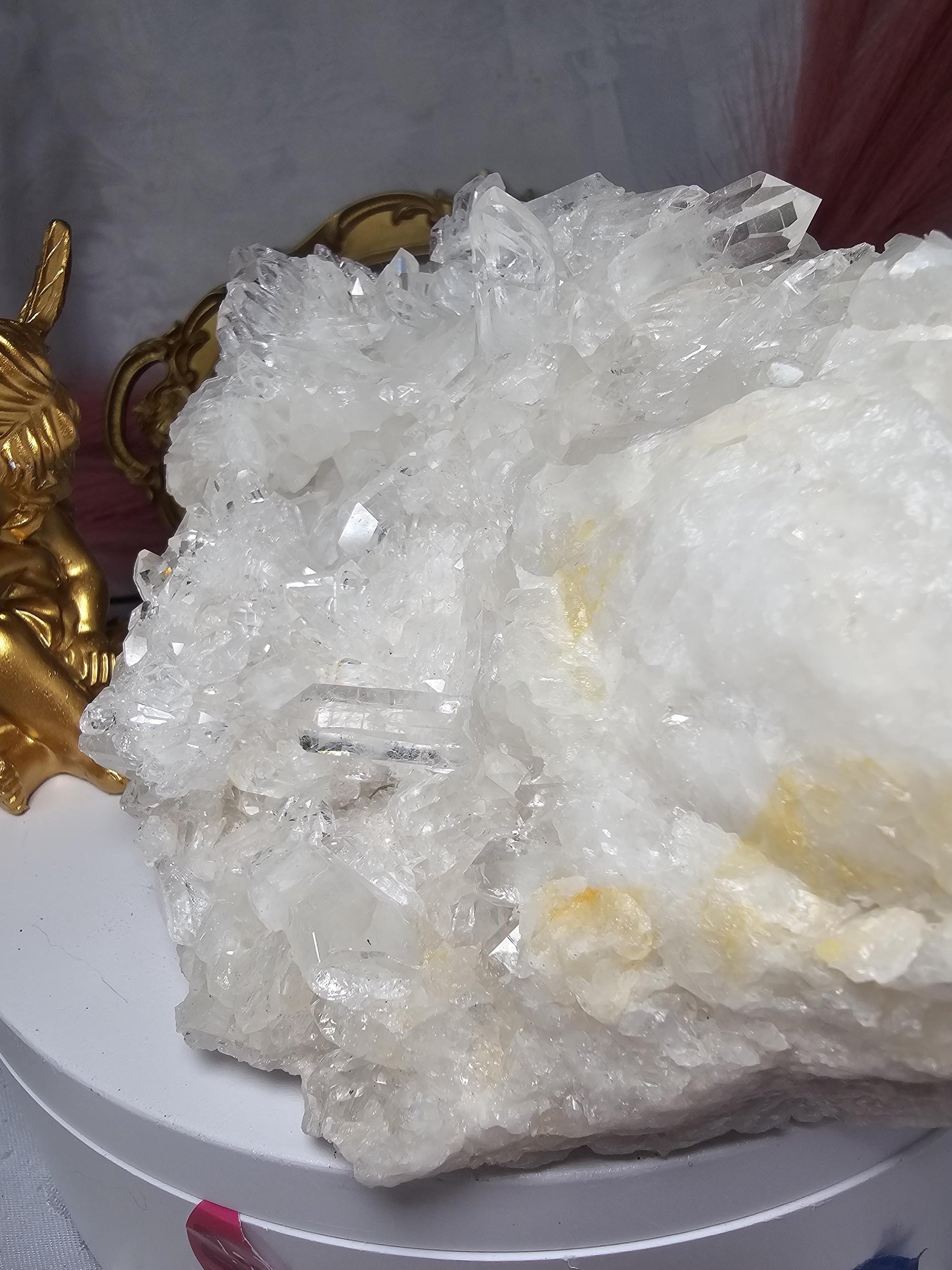 RARE 3lb 9.5 oz Clear Quartz Cluster with Golden Healer,  Columbia, Crystal Cluster
