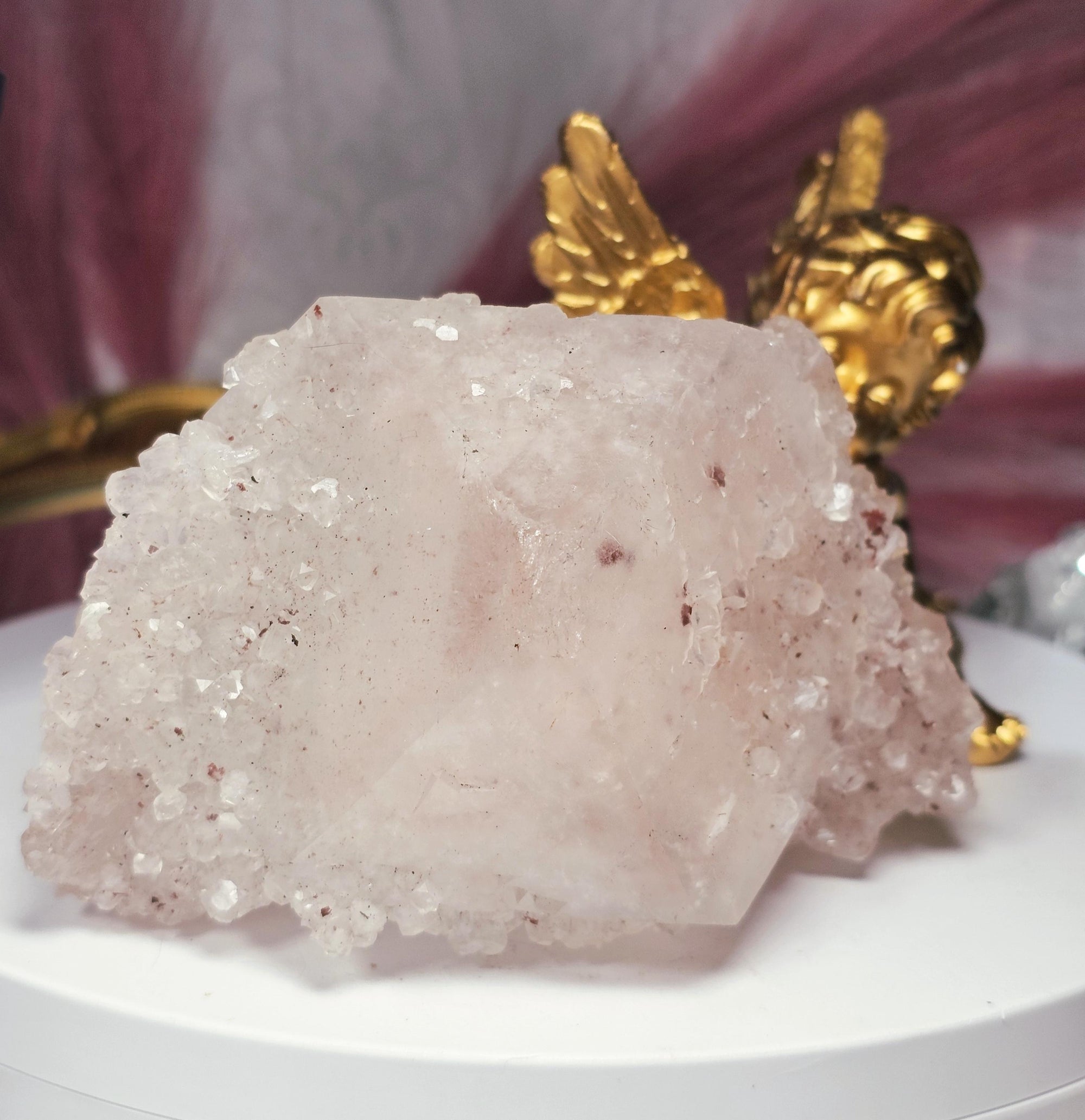 RARE Pink Sugar Apophyllite from India , Apophyllite, Crystal, Crystal