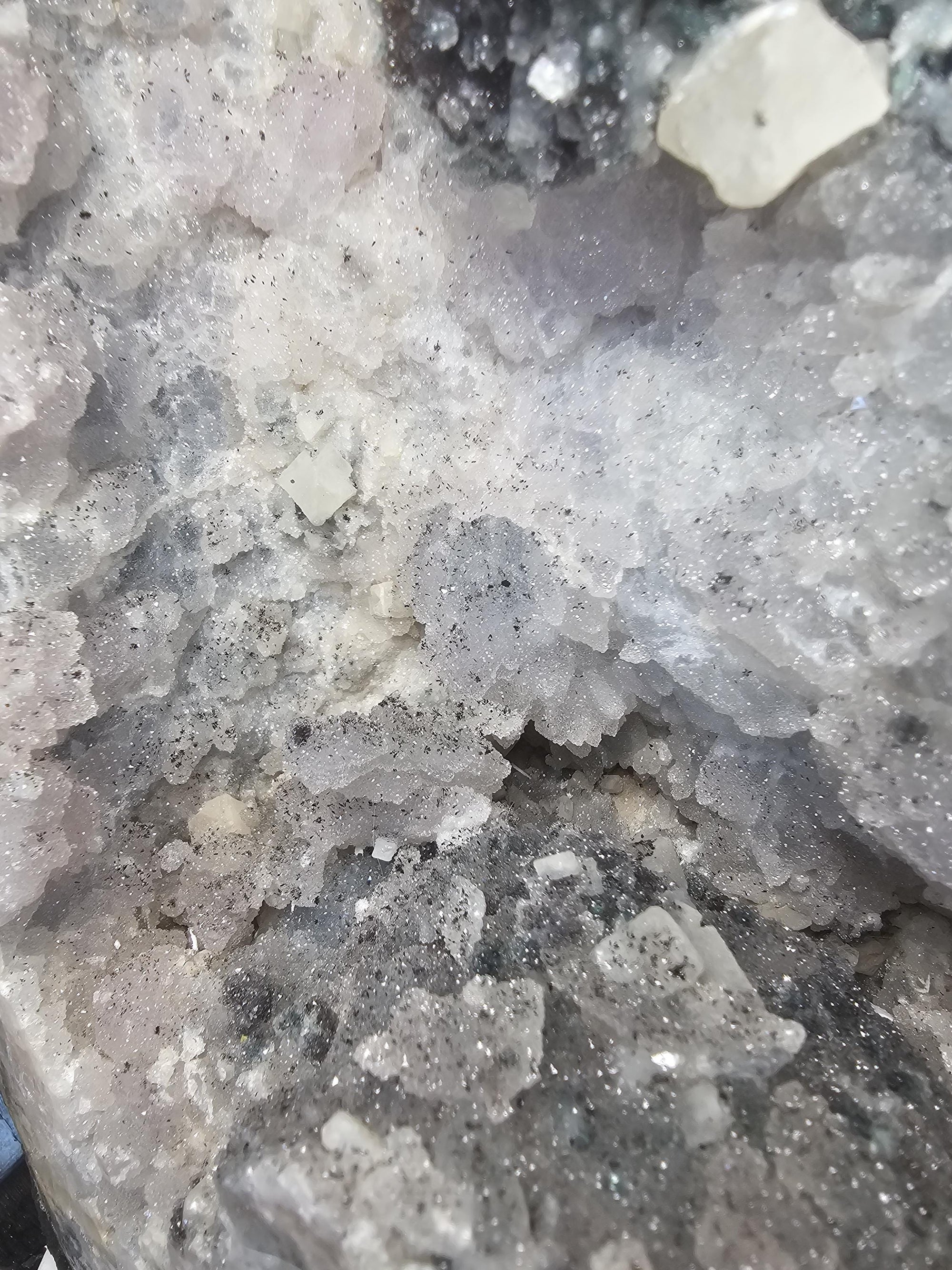 18.8lb Rare Amethyst Cathedral with Sugar, Calcite Cubes, Flowers