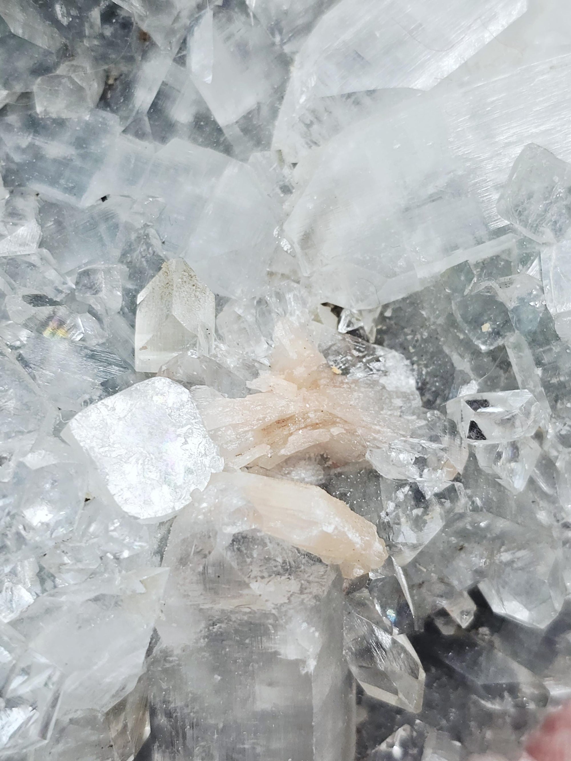 RARE LG 6lb Chrome Diamond  Apophyllite  with Stillbite from India , Apophyllite, Crystal, Crystals