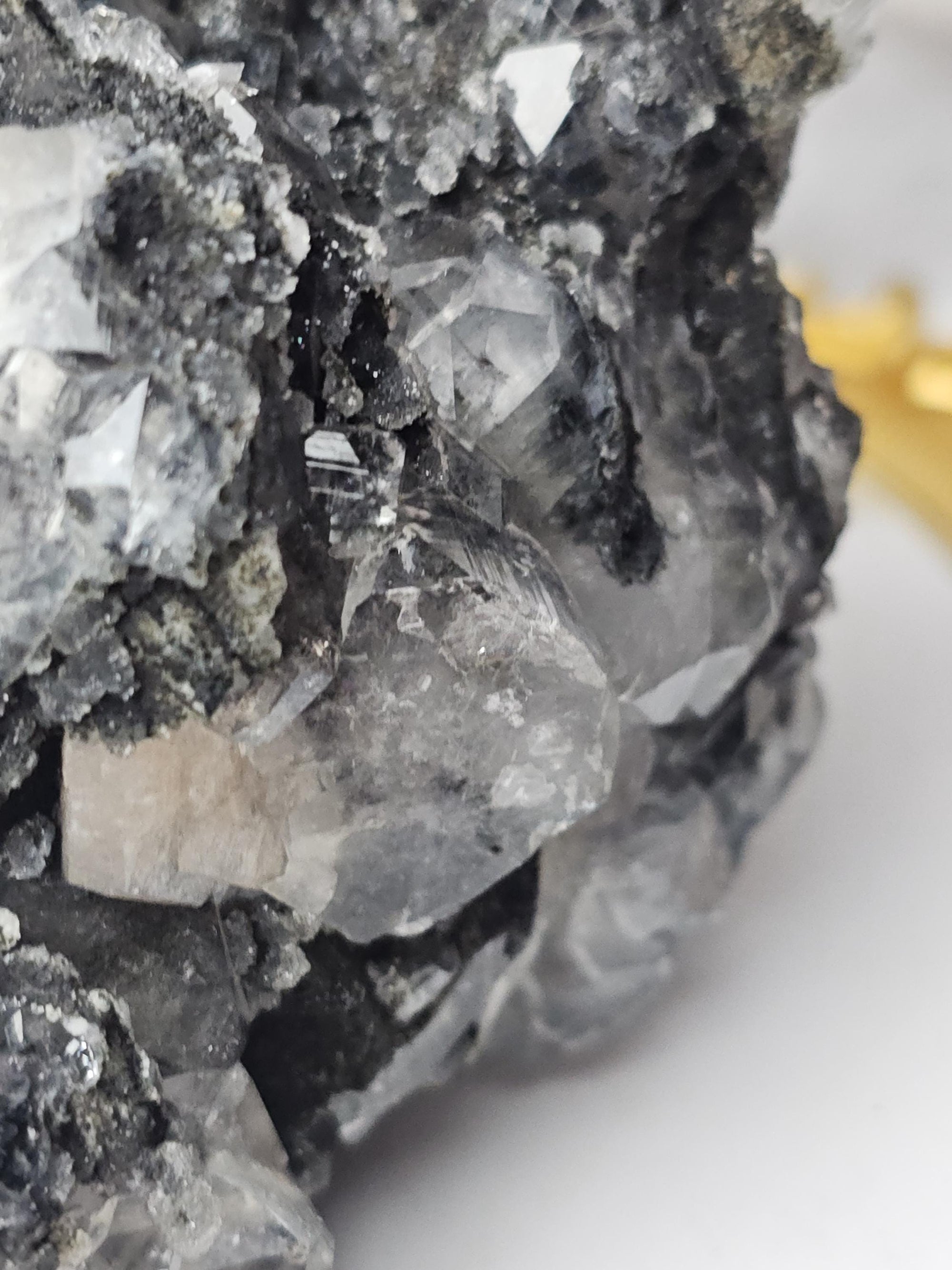 RARE Black Diamond Apophyllite with Stillbite from India , Black Chelsea Apophyllite, Crystal, Healing Crystal, Specimen