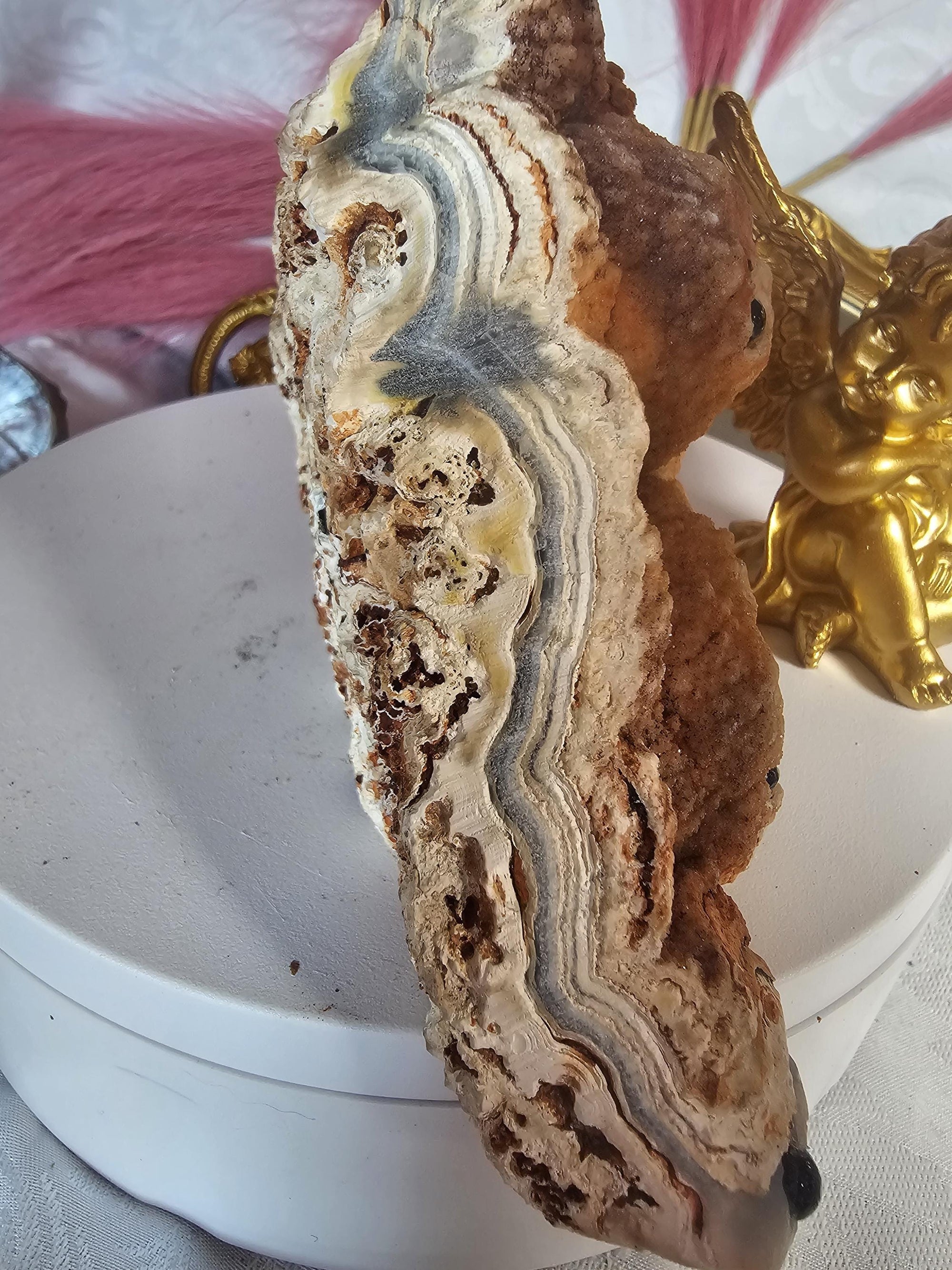 Lg Hedgehog Crystal, Druzy Agate, Gift for Her