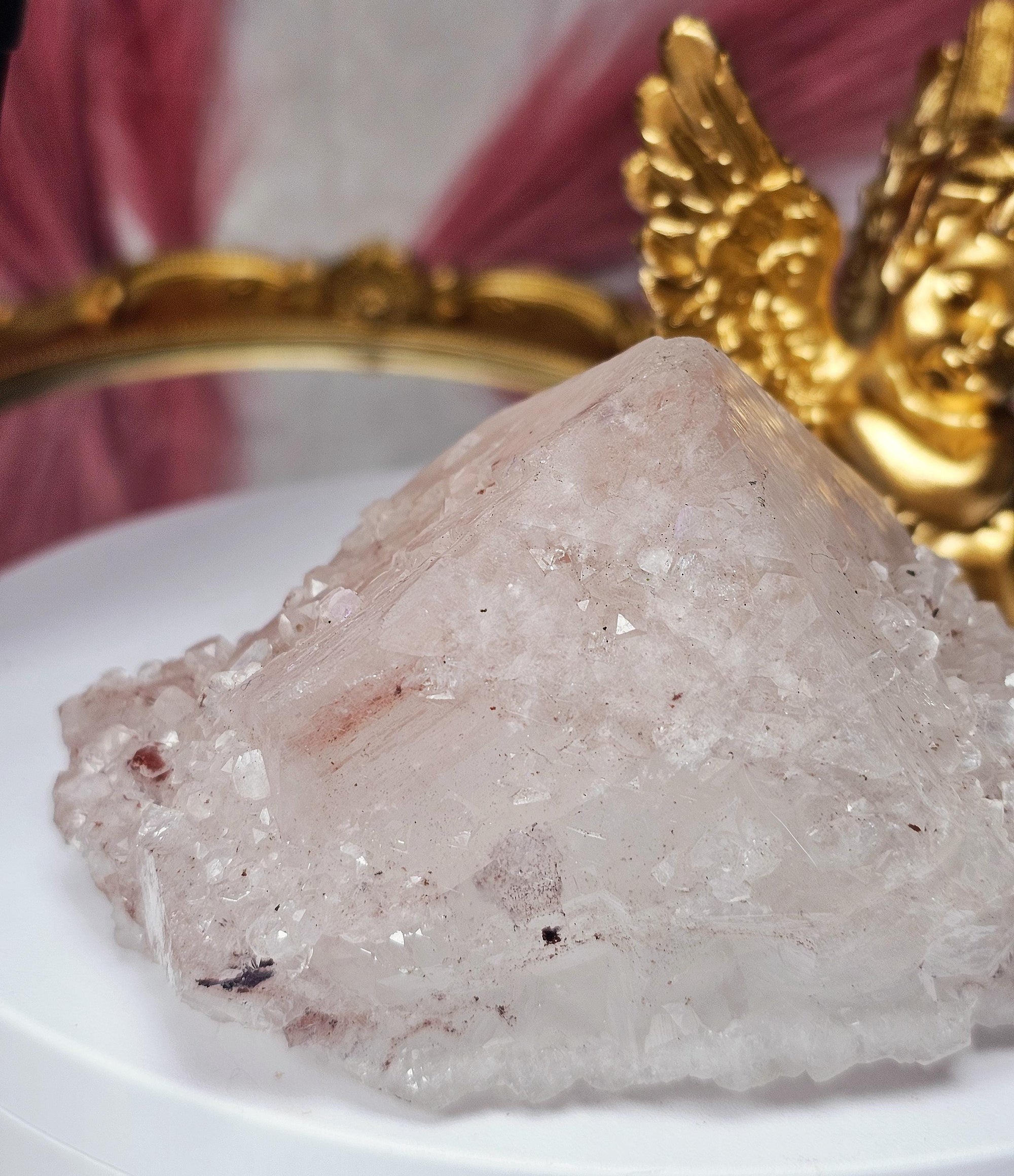 RARE Pink Sugar Apophyllite from India , Apophyllite, Crystal, Crystal