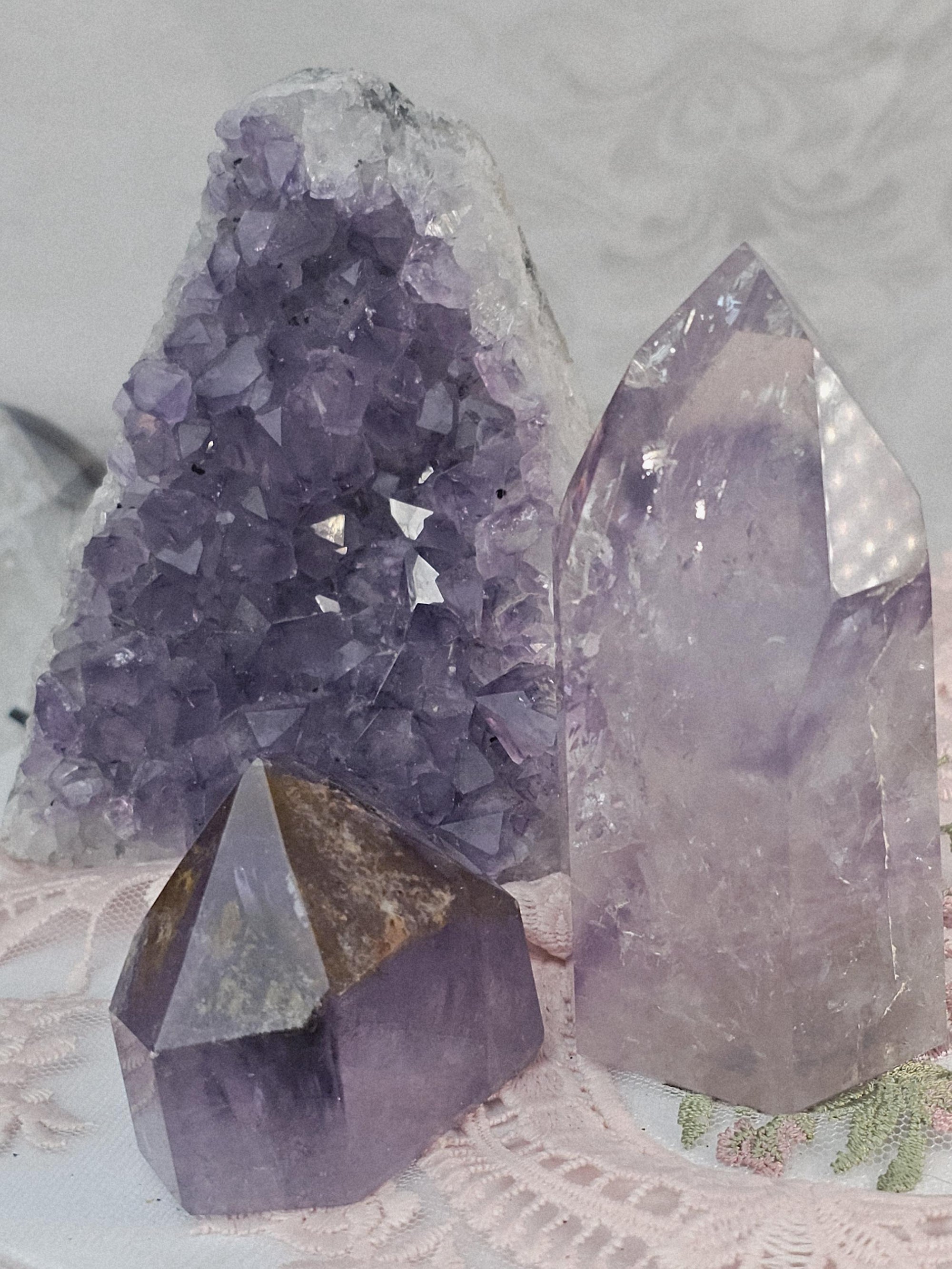 Amethyst Set , Statement Piece Amethyst Set,  Amethyst Golden Healer  Phantom Amethyst, Amethyst Cutbase
