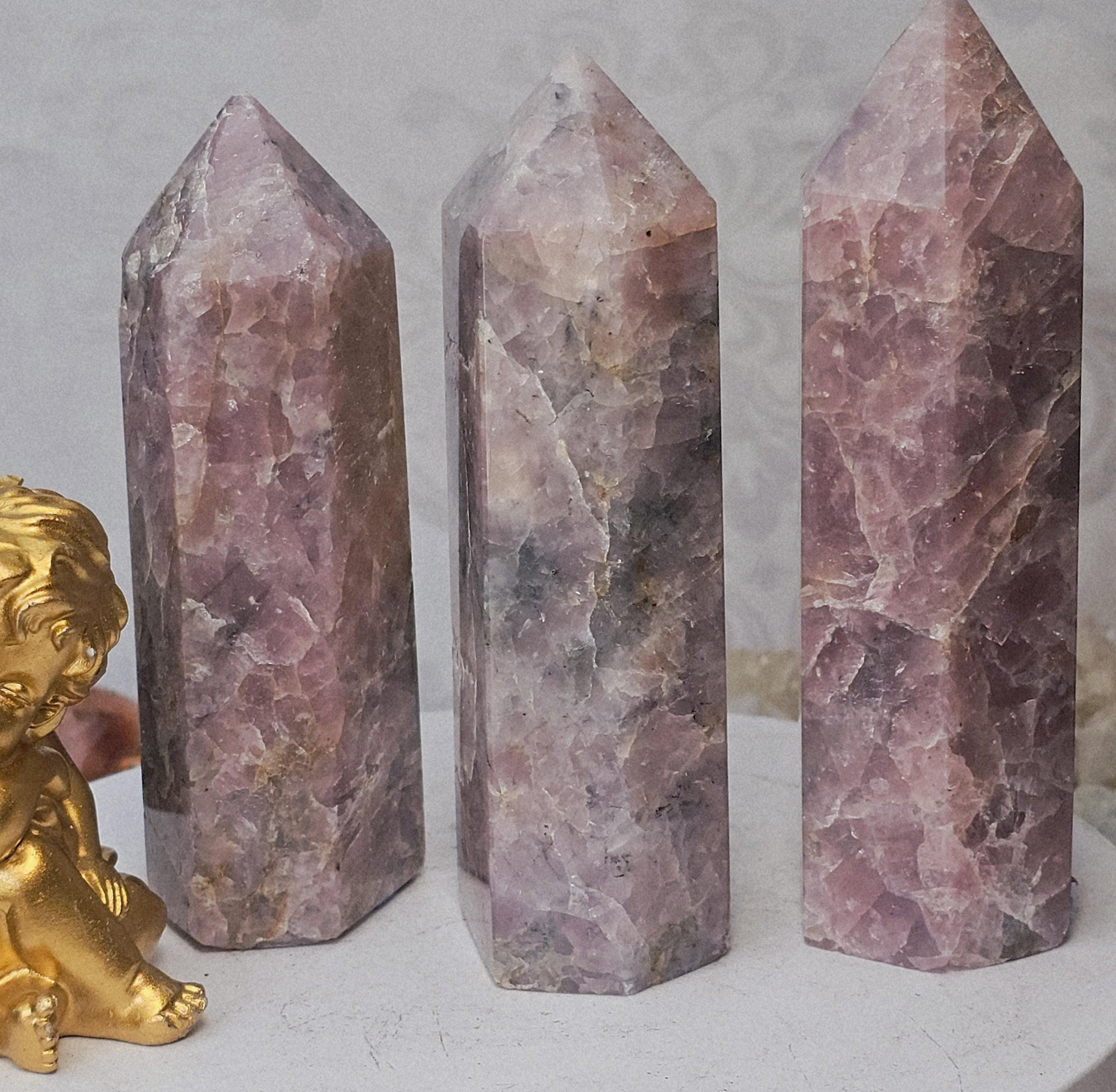 Pink Guava Quartz Tower, Statement Piece Tower