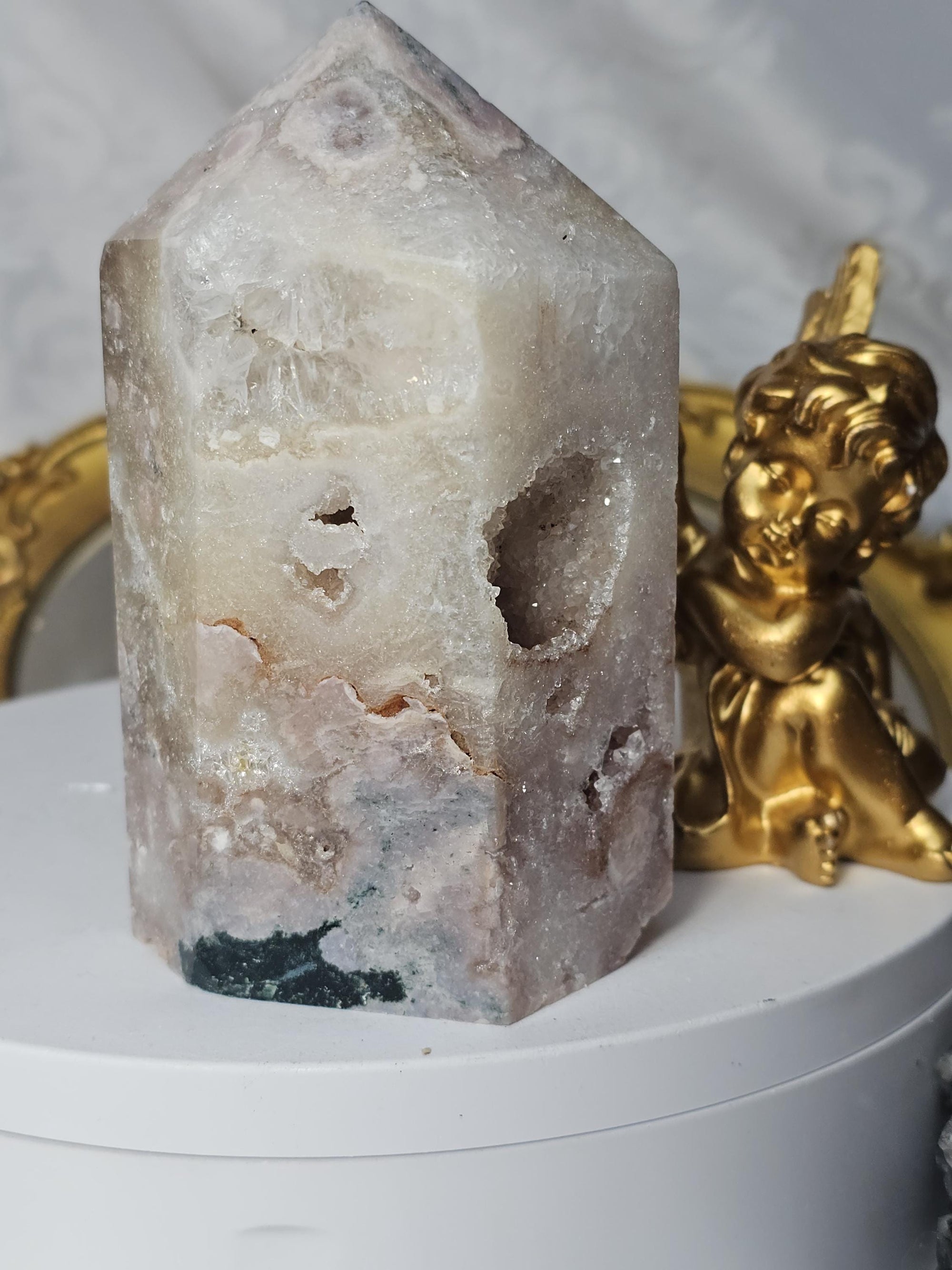 Pink Amethyst Tower, Druzy Tower, Crystal Tower ,Gift