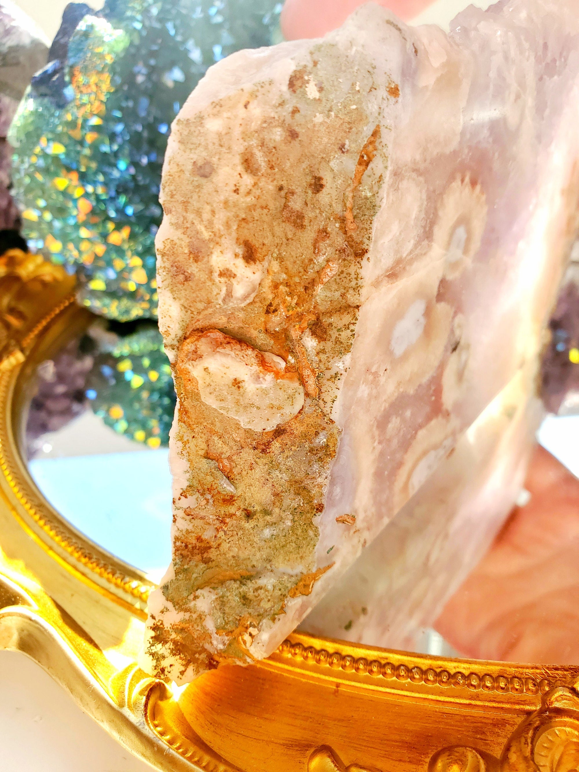 RARE Amethyst Flower Agate Slab with Druzy, Druzy Flower Agate, Amethyst, Crystal