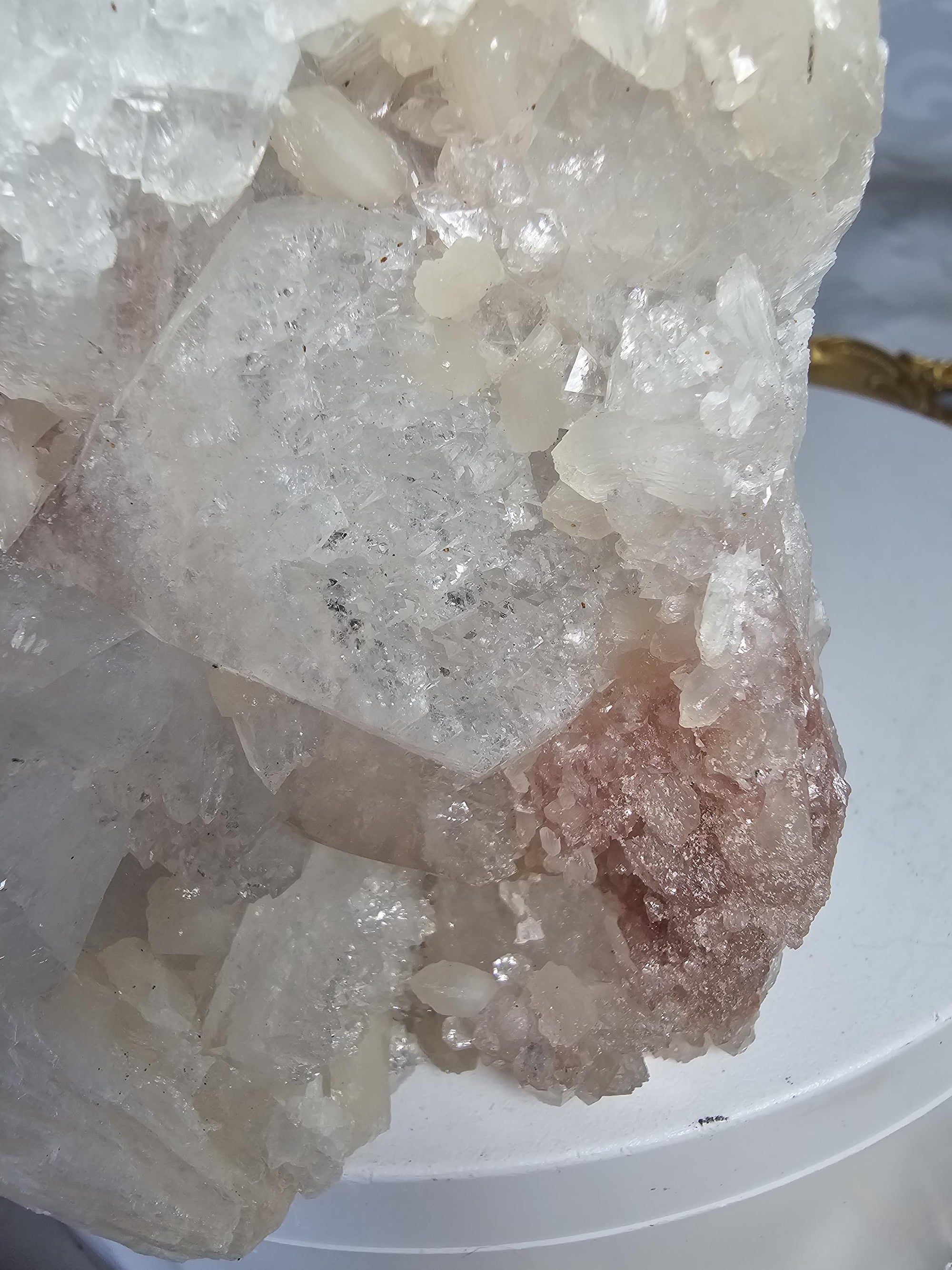 RARE Pink Cotton Candy Sugar Apophyllite from India , Apophyllite, Crystal, Crystal