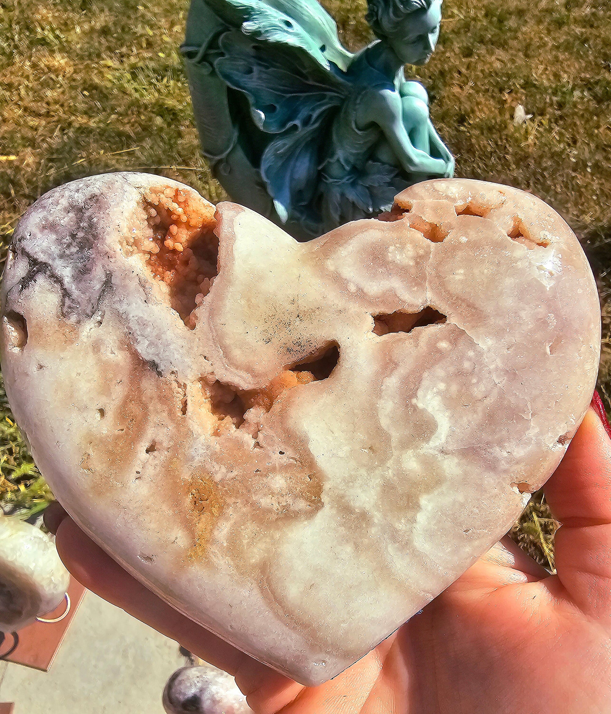 Brazilian Amethyst Druzy Heart, Pink Amethyst Druzy Hearts, Crystal Heart,Gift