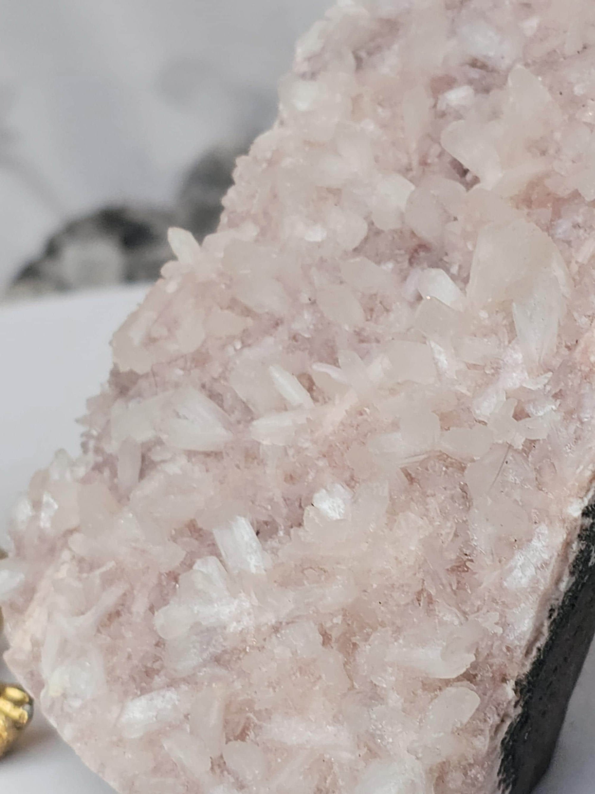 RARE Pink Sugar Apophyllite with Stillbite from India , Apophyllite, Crystal, Crystal