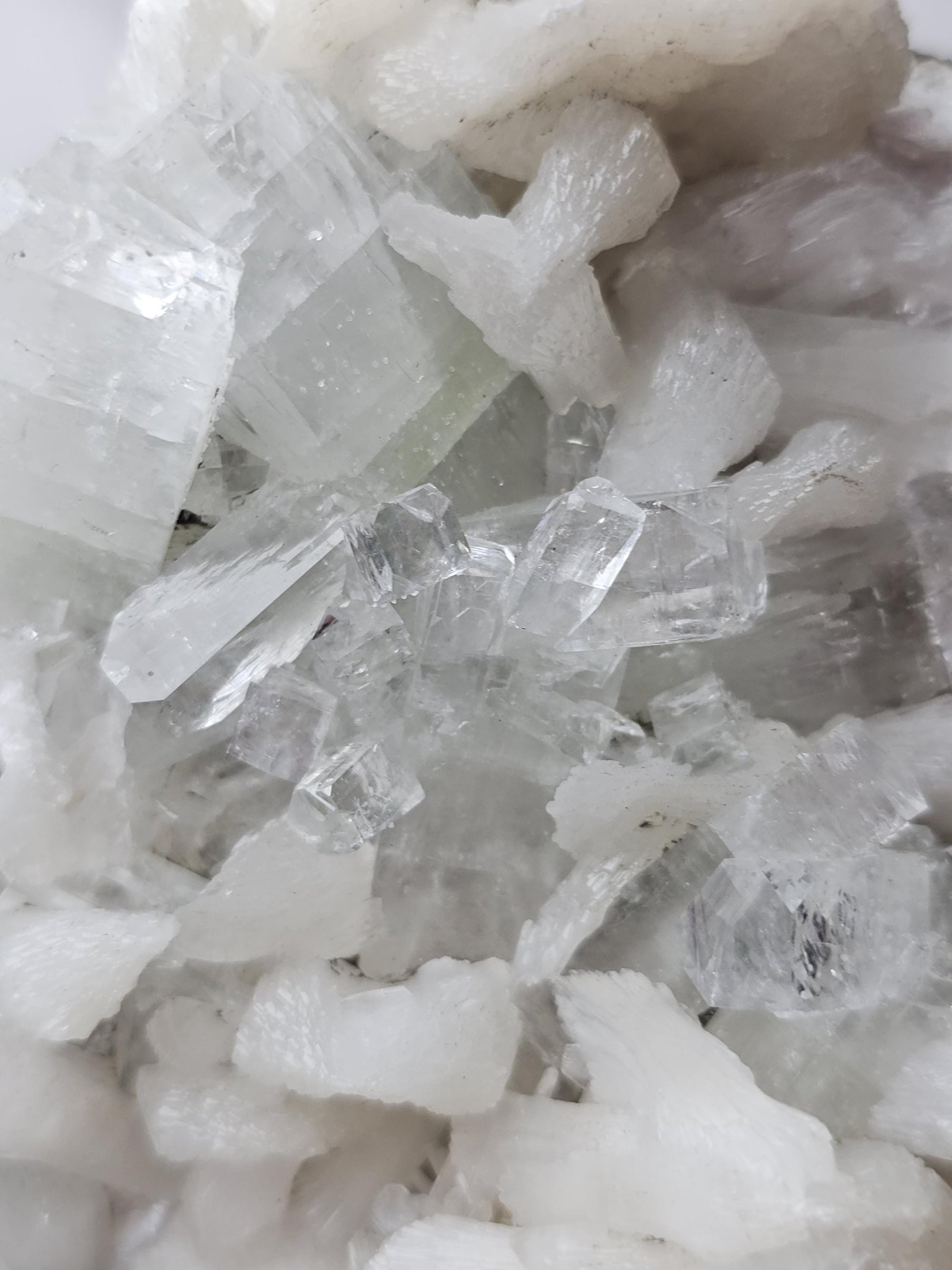 RARE Snow White Sugar Apophyllite with Stillbite from India , Apophyllite, Crystal, Crystal