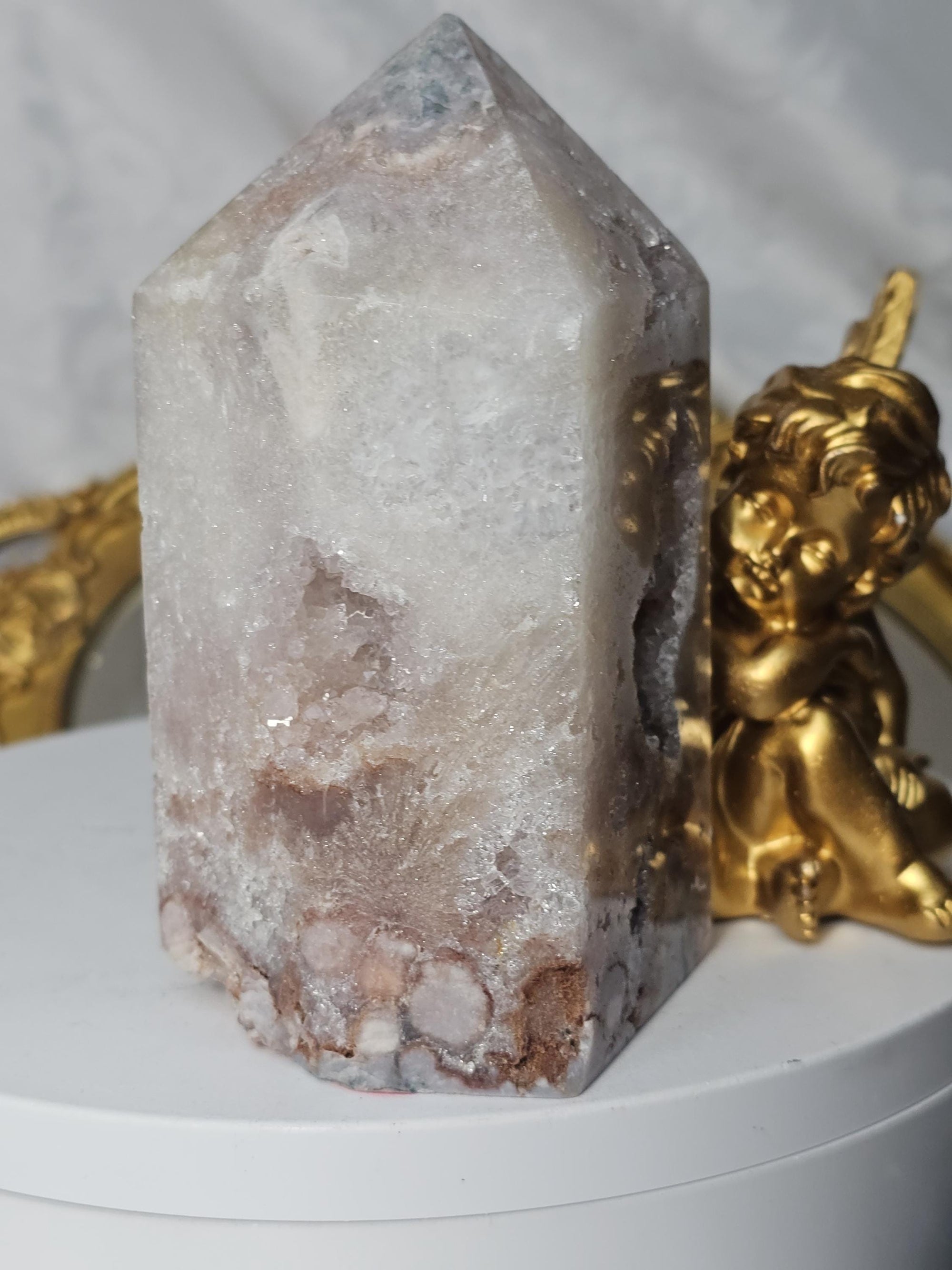 Pink Amethyst Tower, Druzy Tower, Crystal Tower ,Gift