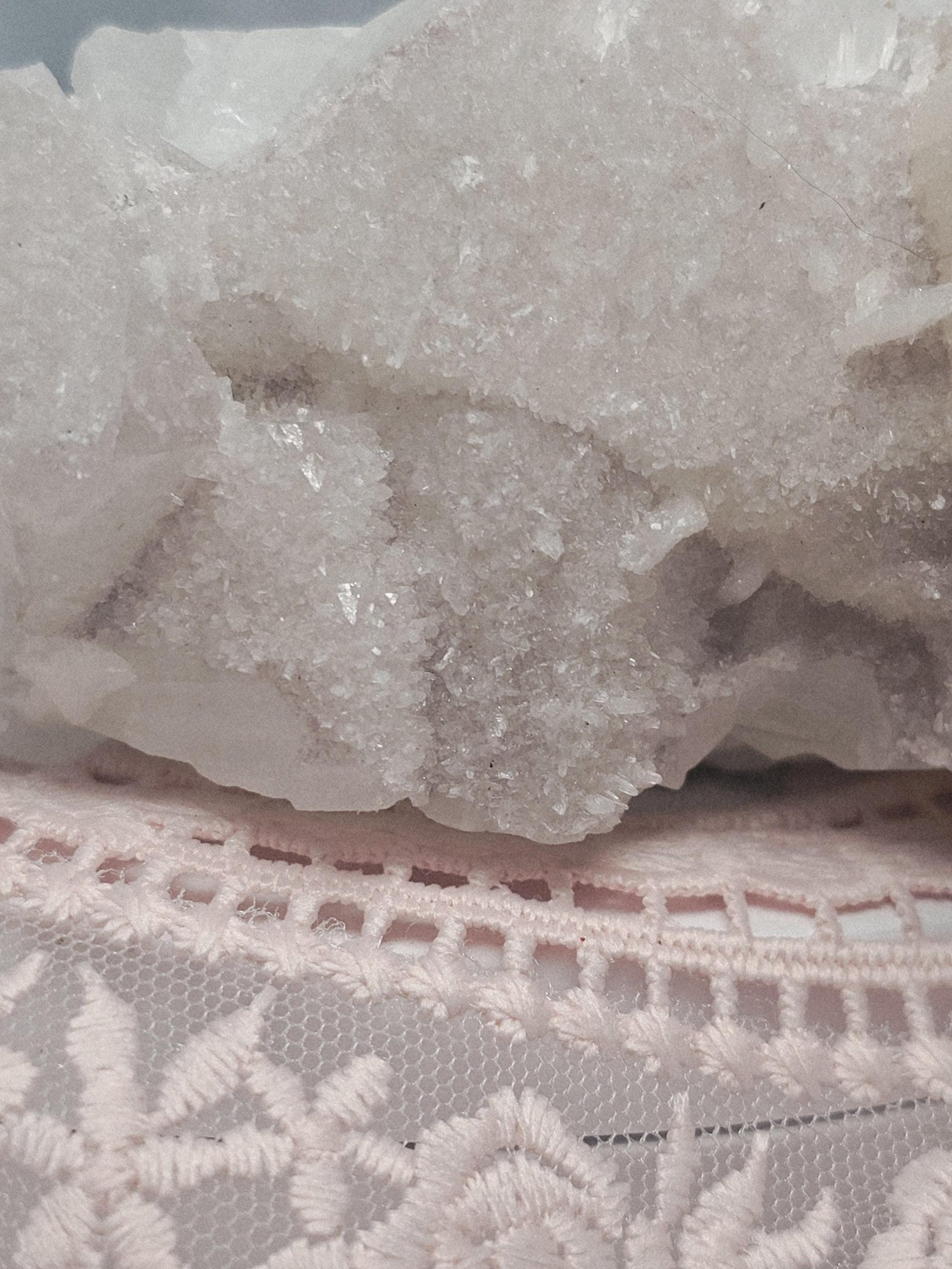 RARE Pink Sugar Apophyllite with Stillbite from India , Apophyllite, Crystal, Crystal