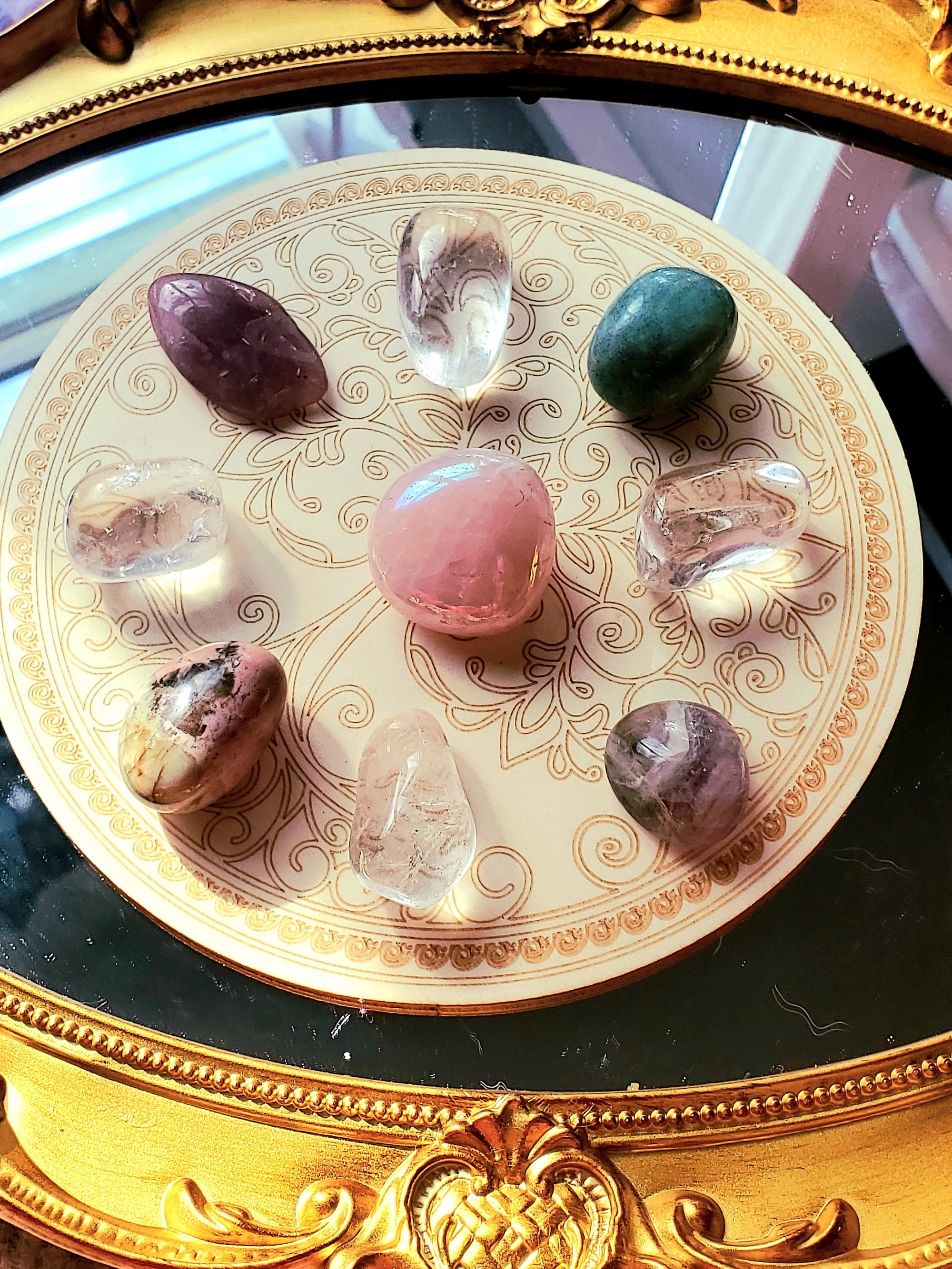 Love Romance/ Self- Love Crystal Grid,Aura Rose Quartz, Pink Amethyst, Flourite, Certified Crystal Healer, Reiki Infused, Yogi Energy,