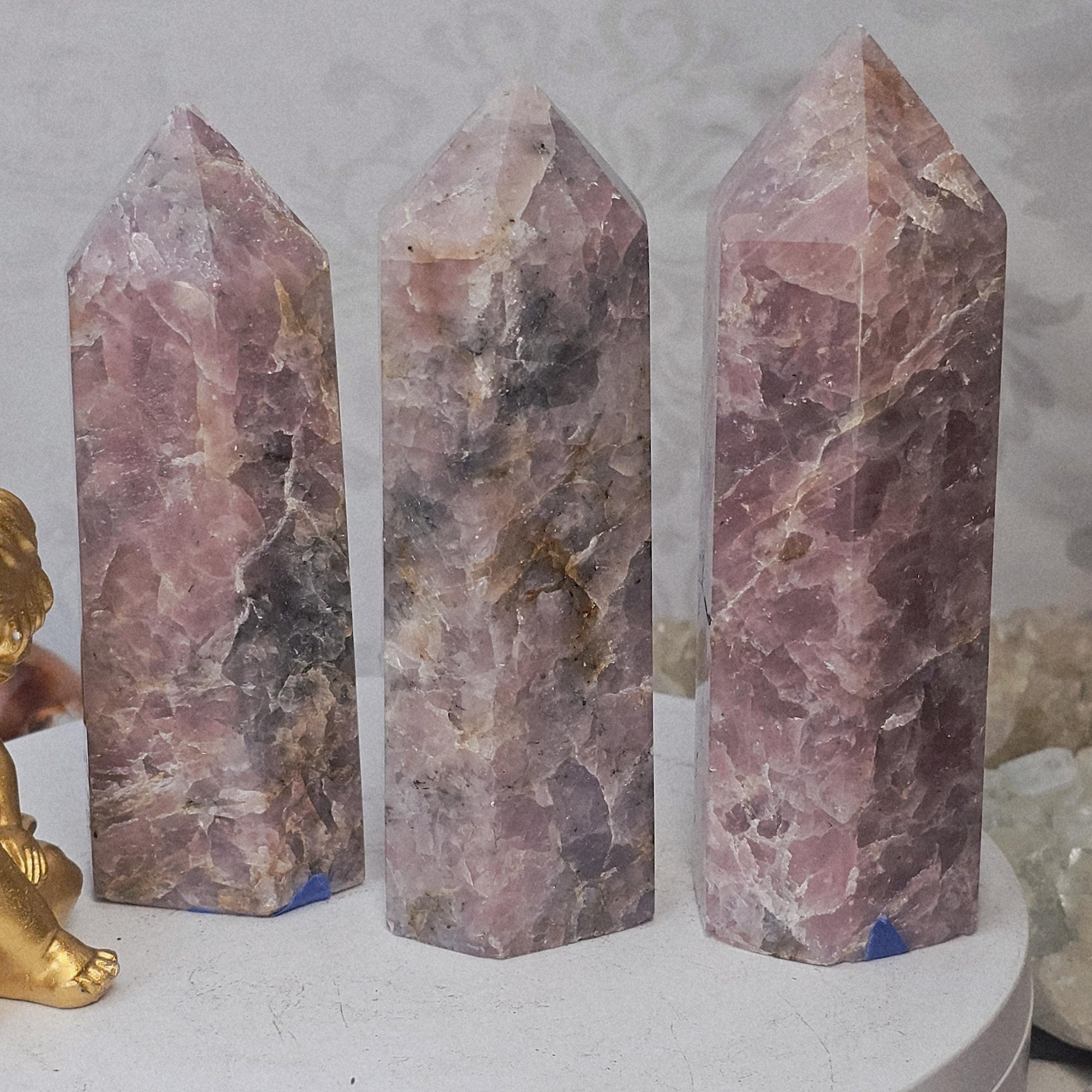 Pink Guava Quartz Tower, Statement Piece Tower