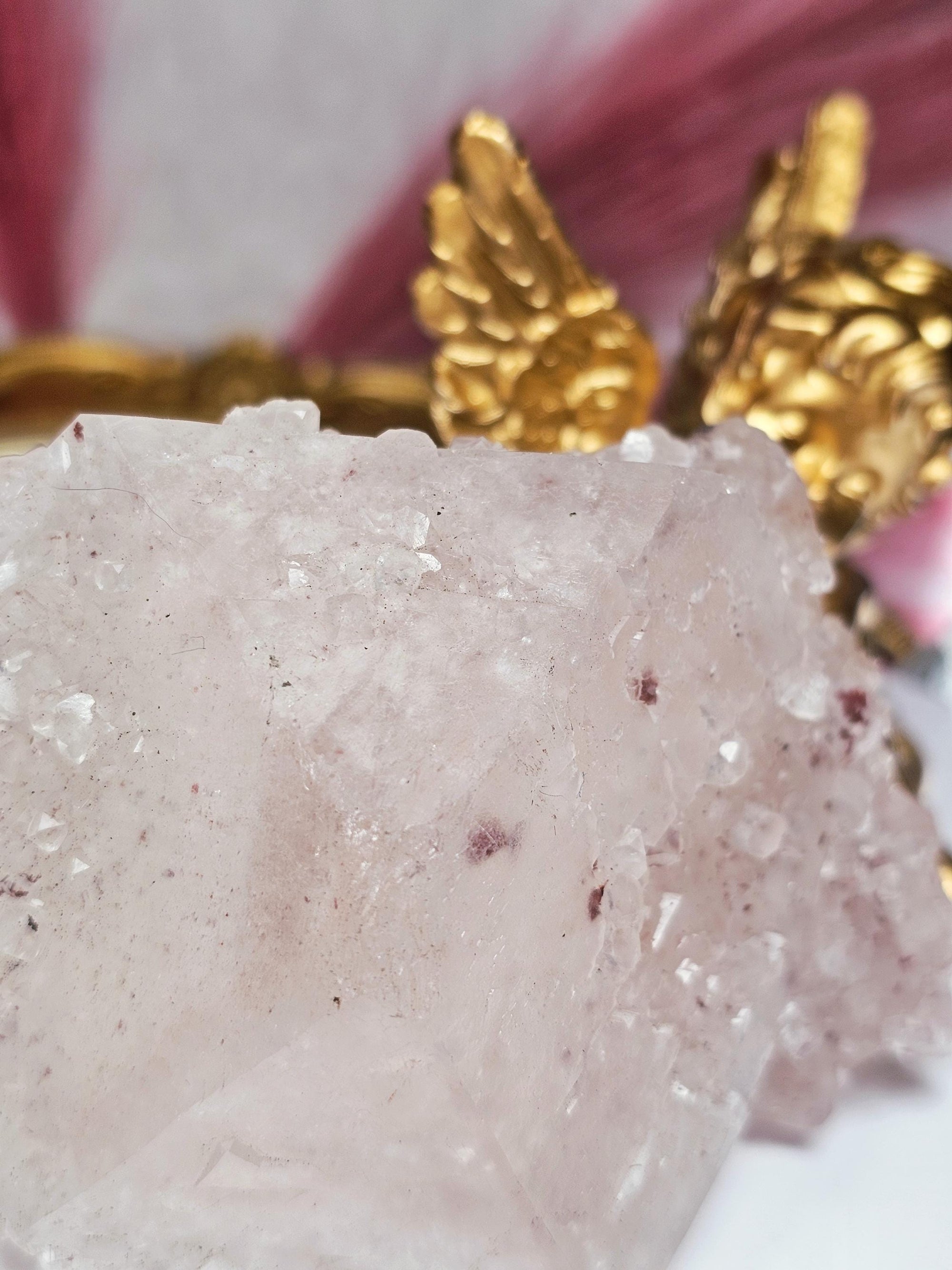 RARE Pink Sugar Apophyllite from India , Apophyllite, Crystal, Crystal