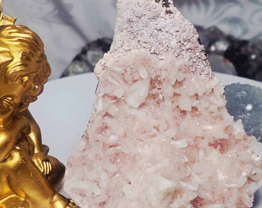 RARE Pink Sugar Apophyllite with Stillbite from India