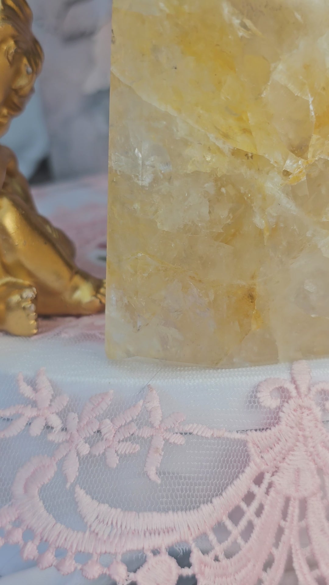 Golden Healer Quartz Tower,  Columbia, Golden Healer with Dendritic, Feng Shui Crystal, Chakra Stone