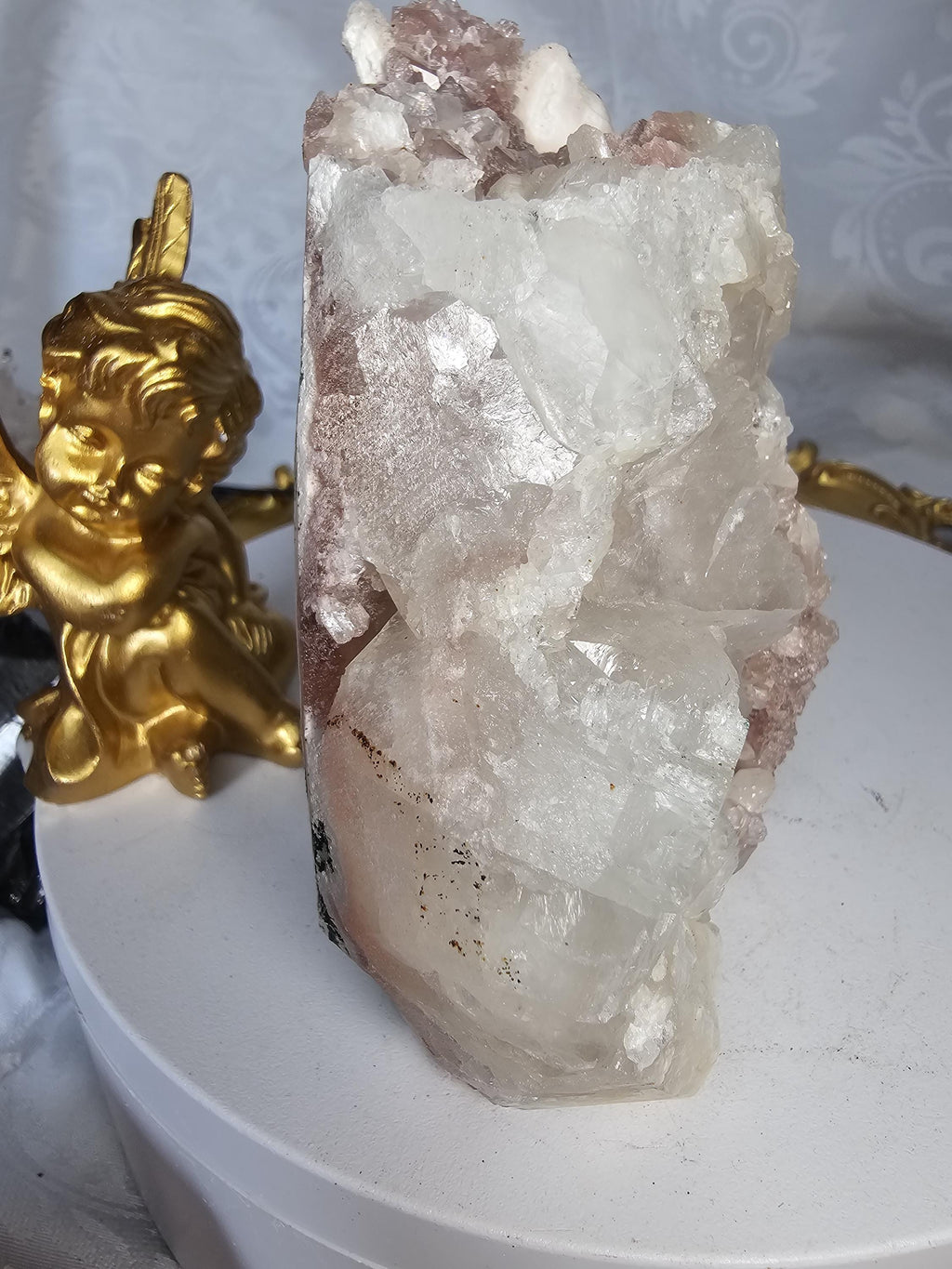 RARE Pink Cotton Candy Sugar Apophyllite from India , Apophyllite, Crystal, Crystal