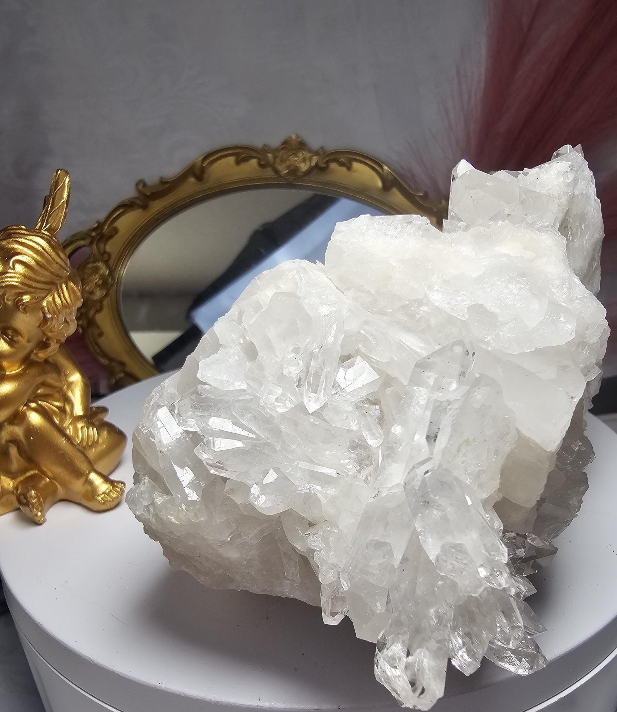 RARE 3lb 9.5 oz Clear Quartz Cluster with Golden Healer,  Columbia, Crystal Cluster