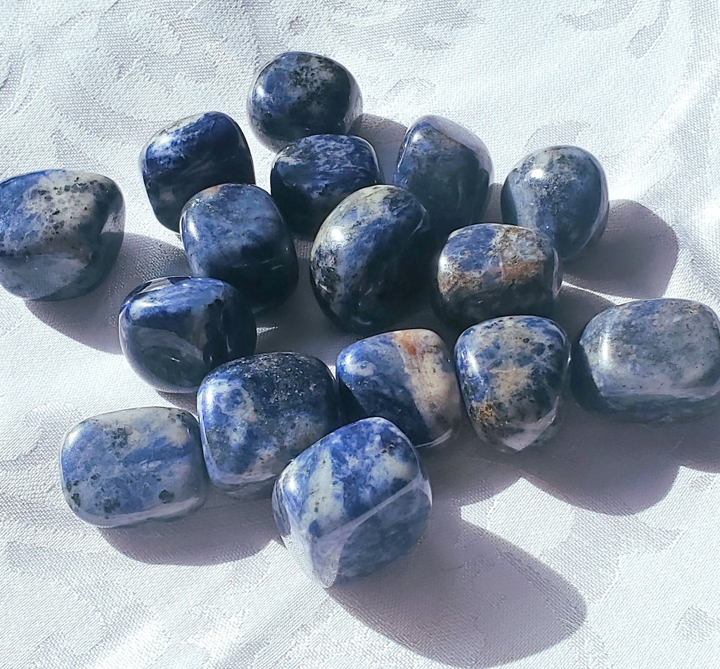 5 Sodalite Tumble Stones, Sodalite, Chakra Stone, Worry Stone,Tumbled Reiki Stone, Crystal Grid, Healing Stone, AAA Grade Sodalite Stones