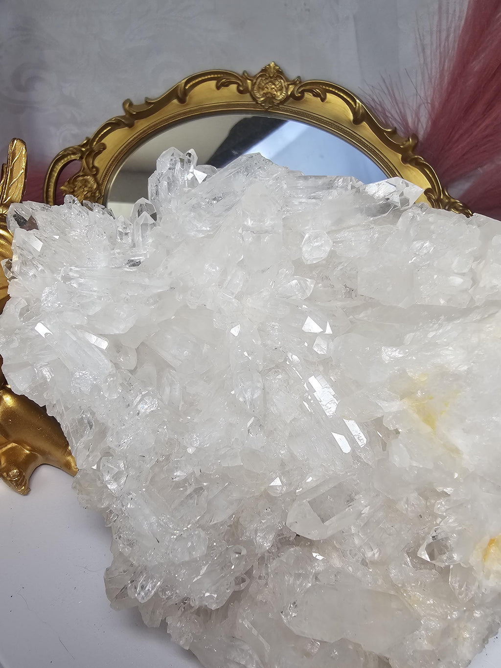 RARE 3lb 9.5 oz Clear Quartz Cluster with Golden Healer,  Columbia, Crystal Cluster