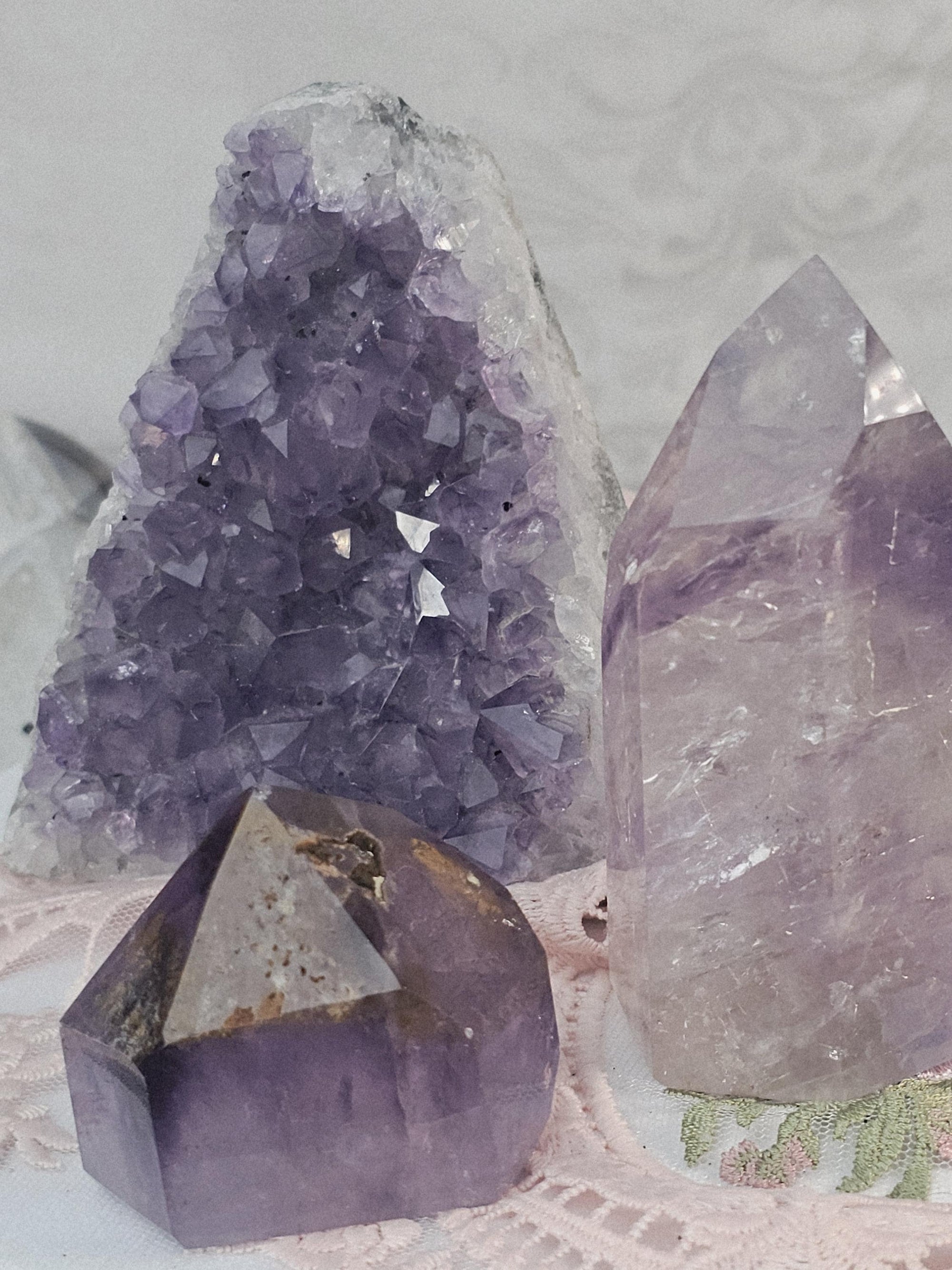 Amethyst Set , Statement Piece Amethyst Set,  Amethyst Golden Healer  Phantom Amethyst, Amethyst Cutbase