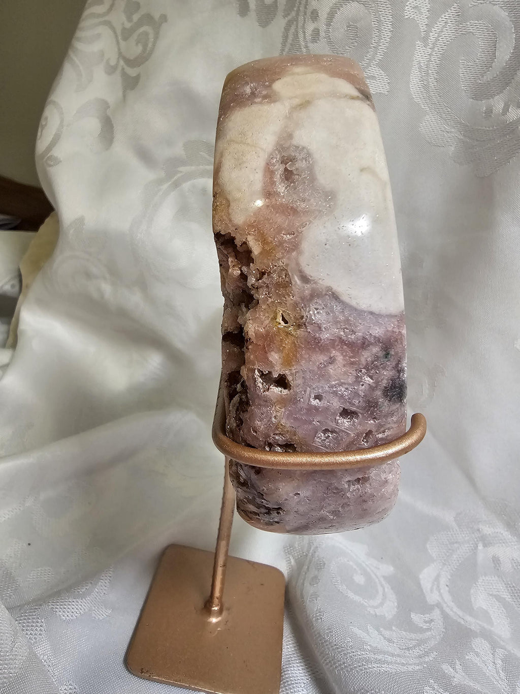 Pink Amethyst Moon, Druzy Moon, Crystal Moon,Gift