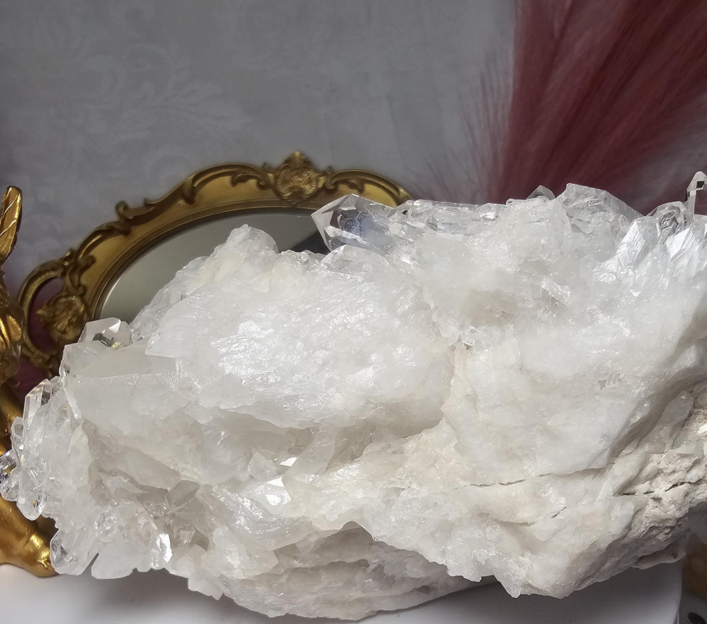 RARE 3lb 9.5 oz Clear Quartz Cluster with Golden Healer,  Columbia, Crystal Cluster