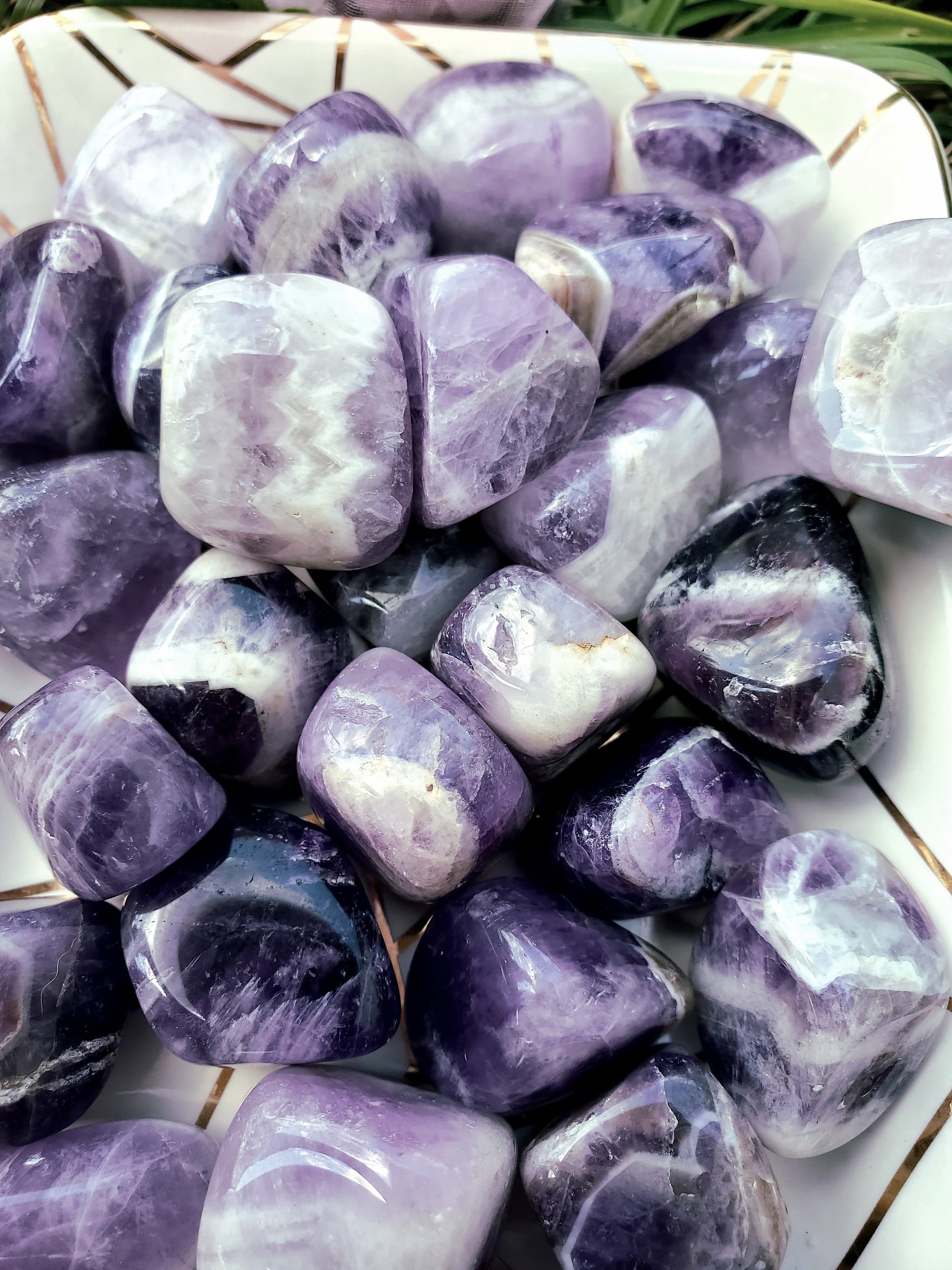 5 Dream Amethyst tumbled Stone Gift Bag- Tumbled Stone, Crystals, Amethyst