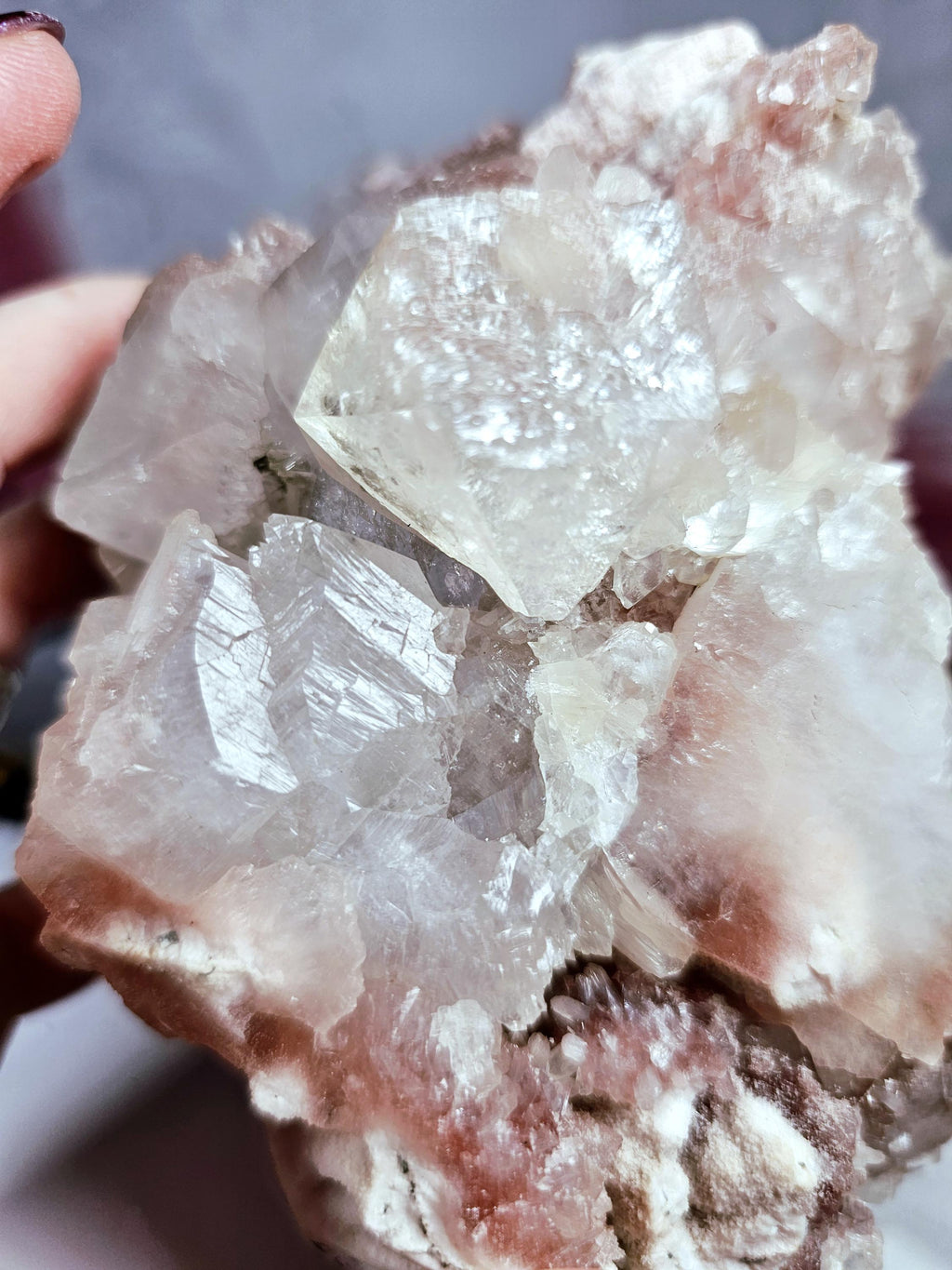 RARE Pink Cotton Candy Sugar Apophyllite from India , Apophyllite, Crystal, Crystal