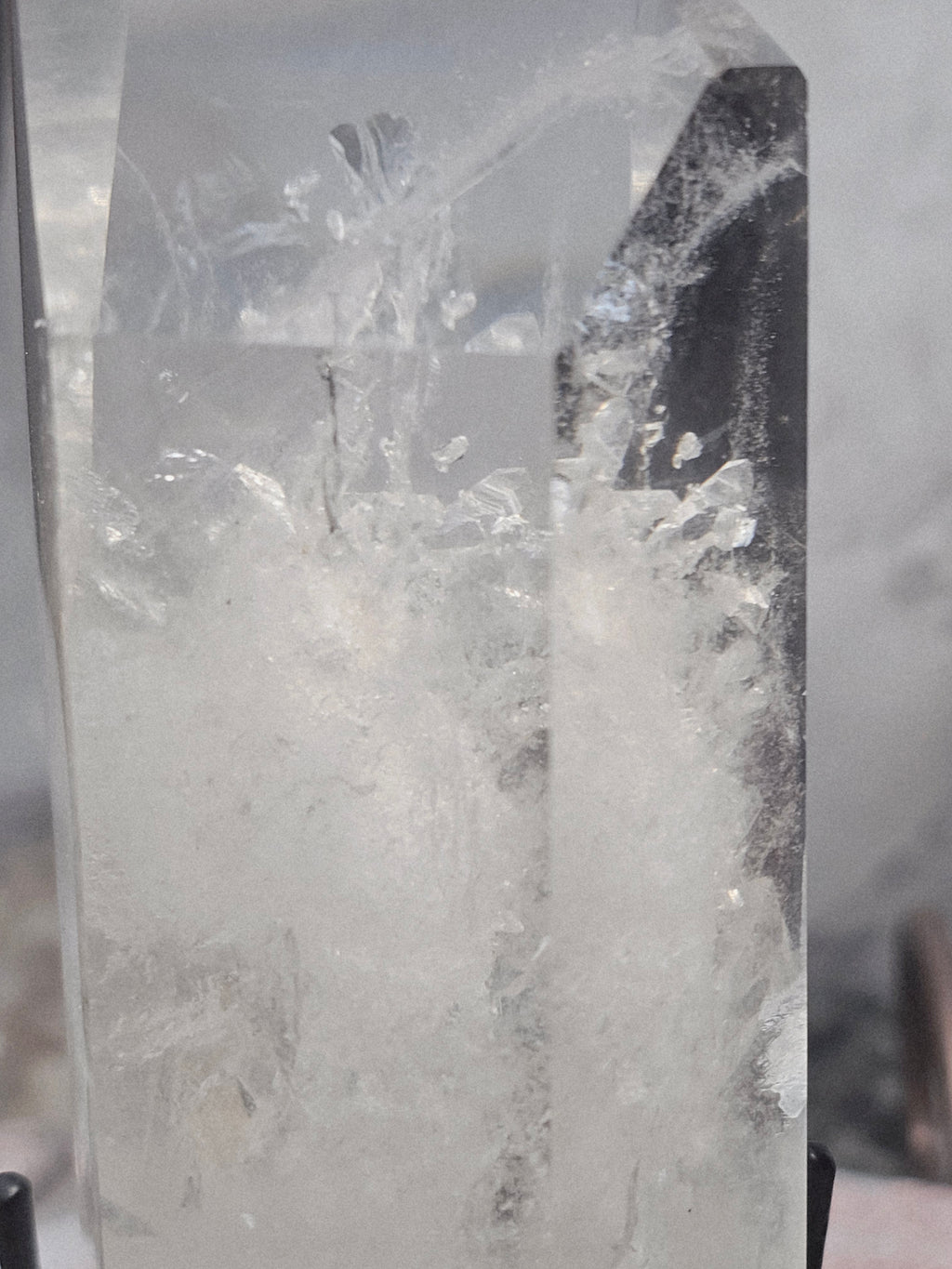 RARE LG  Lemurian Inner Child or Manifestation Quartz on a Stand , Columbia, Crystal Statement Piece