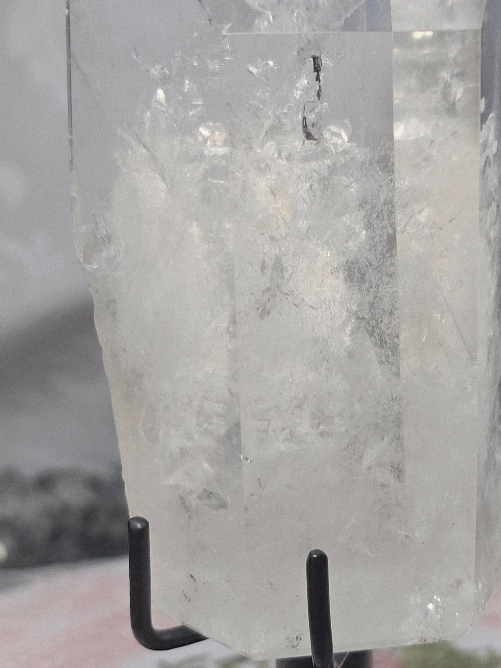 RARE LG  Lemurian Inner Child or Manifestation Quartz on a Stand , Columbia, Crystal Statement Piece