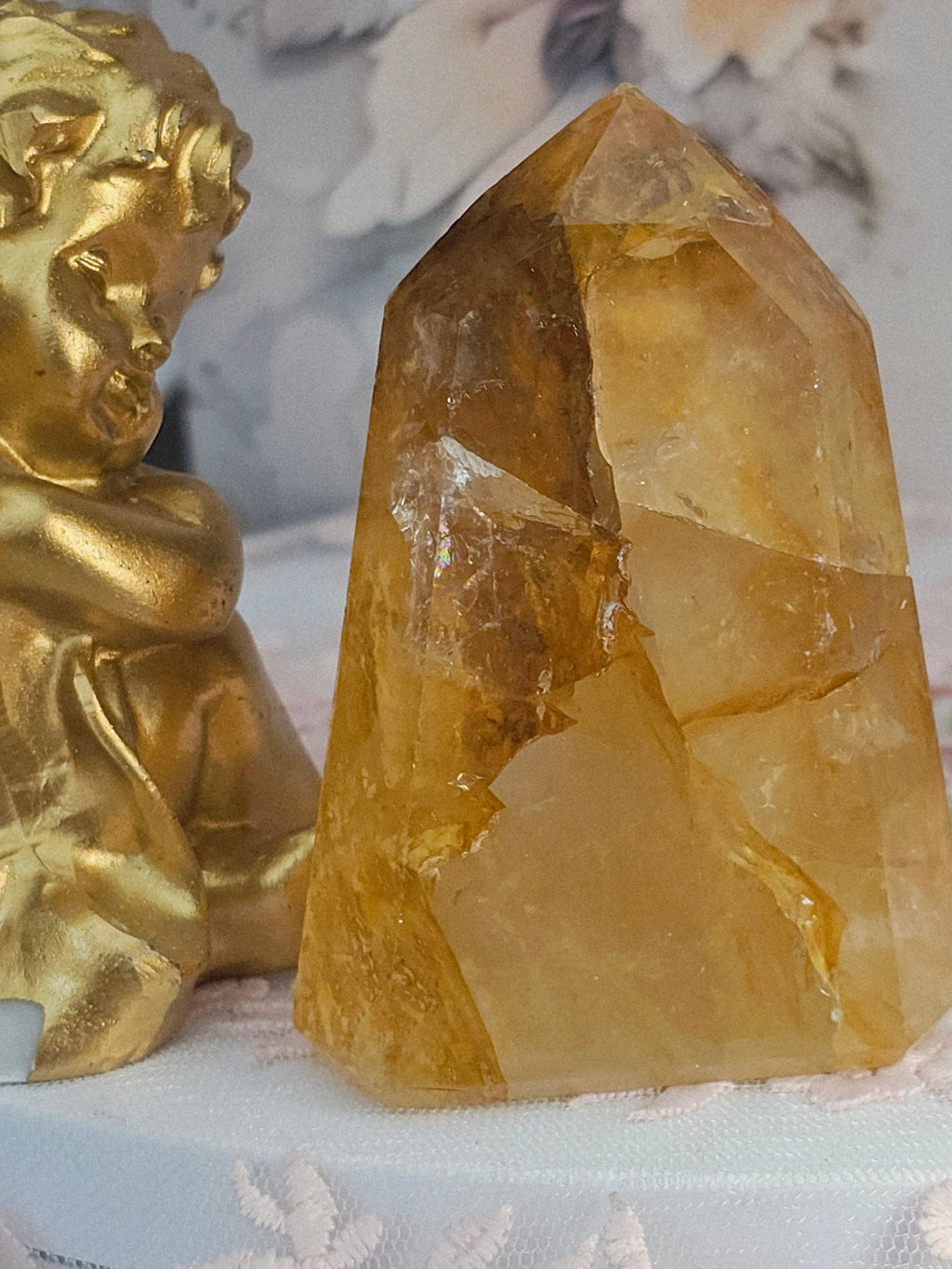 Golden Healer Quartz Tower,  Columbia, Golden Healer with Dendritic, Feng Shui Crystal, Chakra Stone