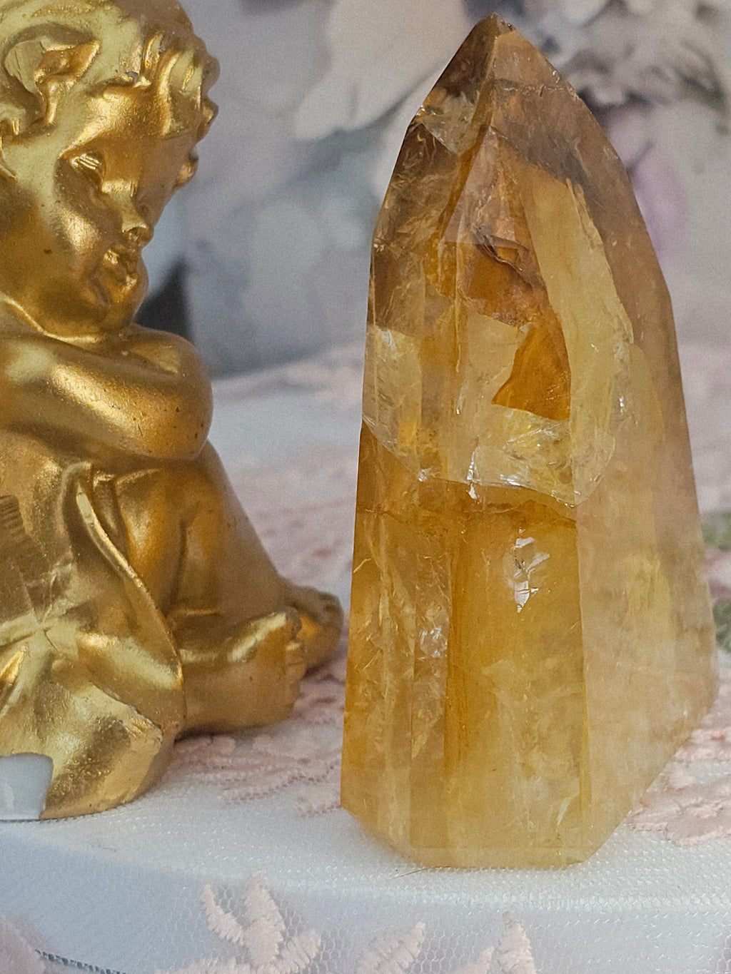 Golden Healer Quartz Tower,  Columbia, Golden Healer with Dendritic, Feng Shui Crystal, Chakra Stone