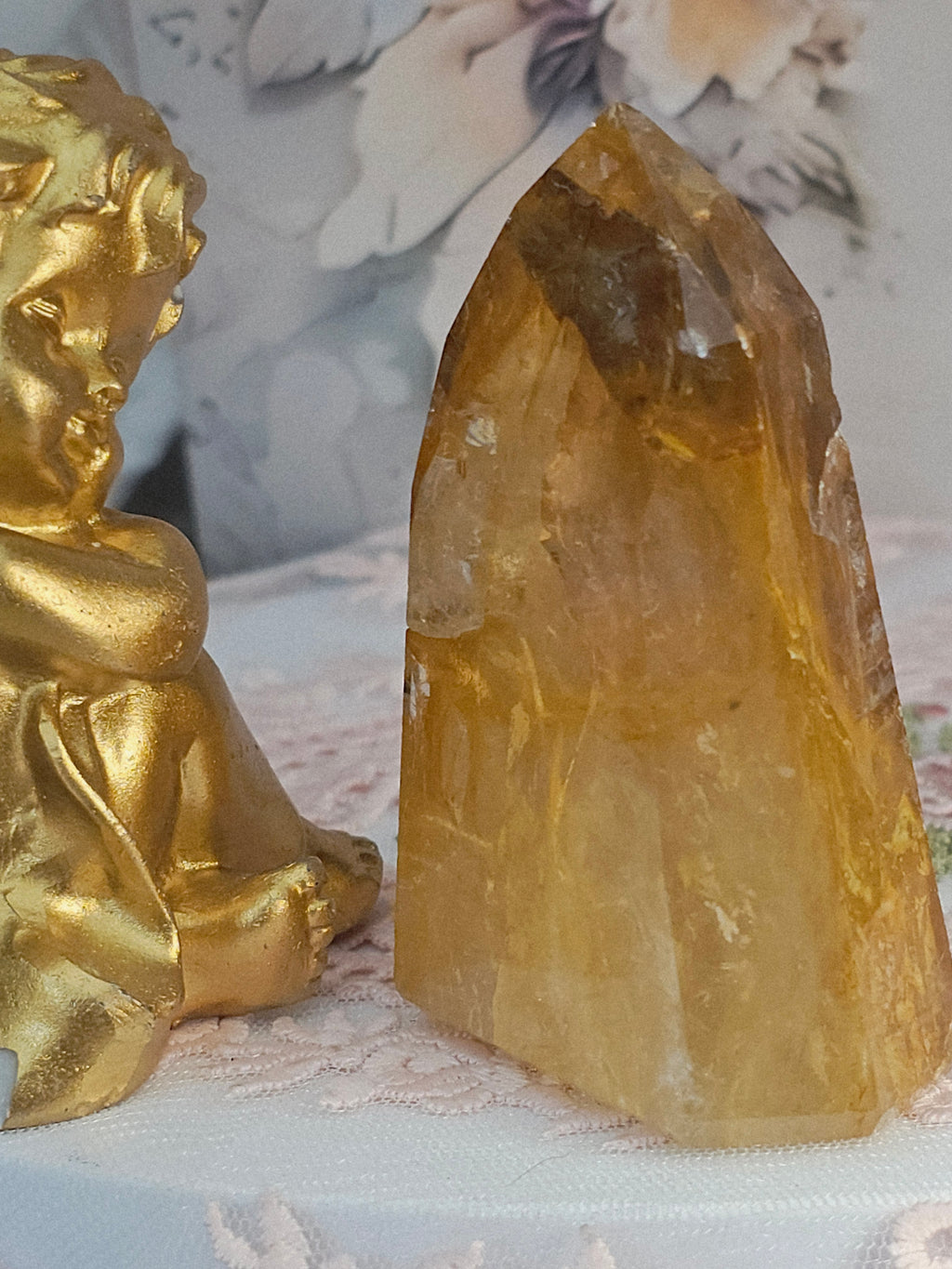 Golden Healer Quartz Tower,  Columbia, Golden Healer with Dendritic, Feng Shui Crystal, Chakra Stone