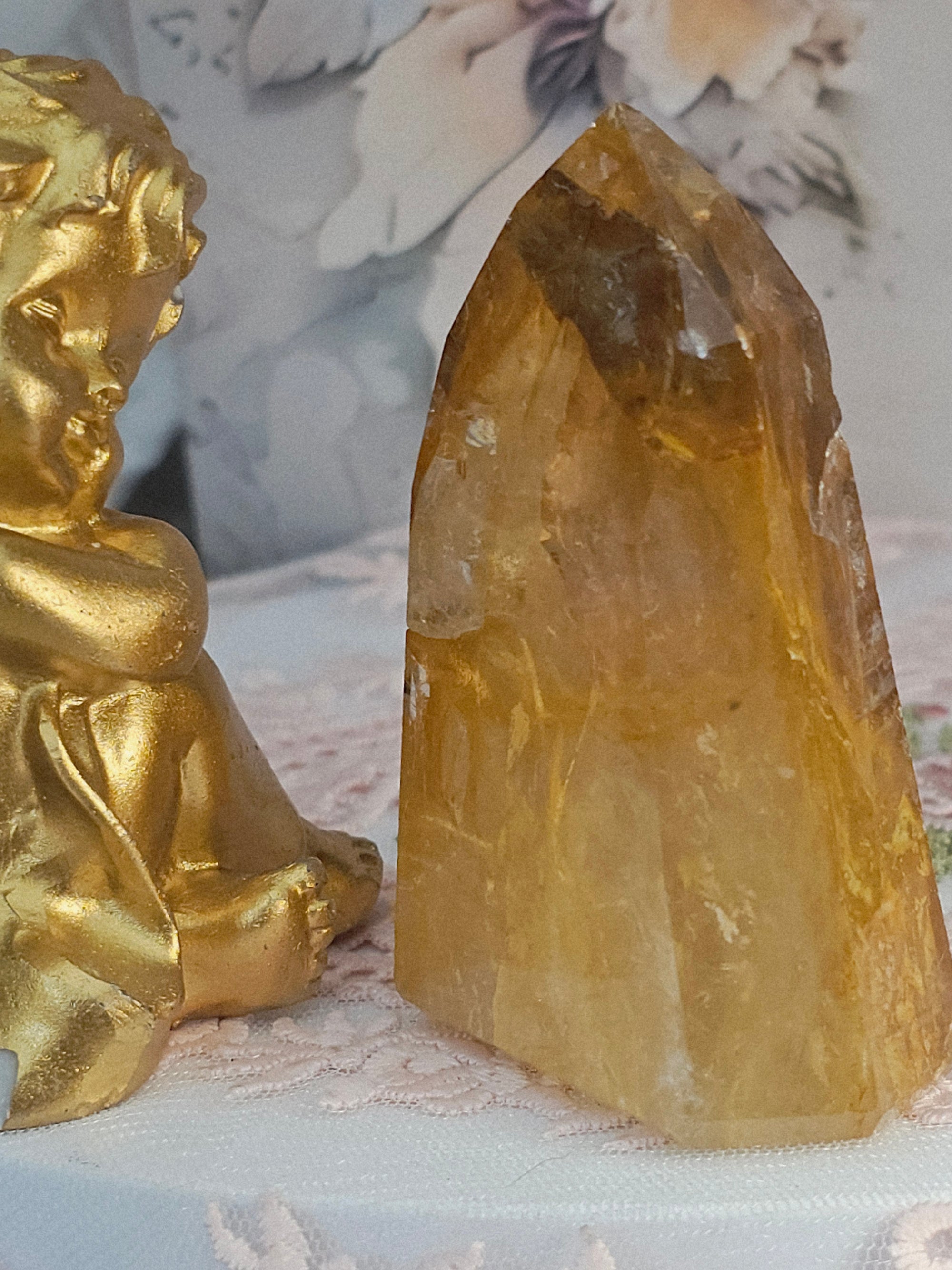 Golden Healer Quartz Tower,  Columbia, Golden Healer with Dendritic, Feng Shui Crystal, Chakra Stone