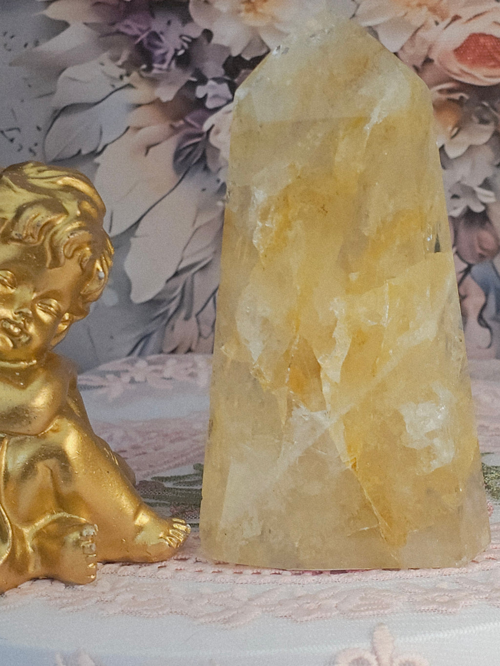 Golden Healer Quartz Tower,  Columbia, Golden Healer with Dendritic, Feng Shui Crystal, Chakra Stone