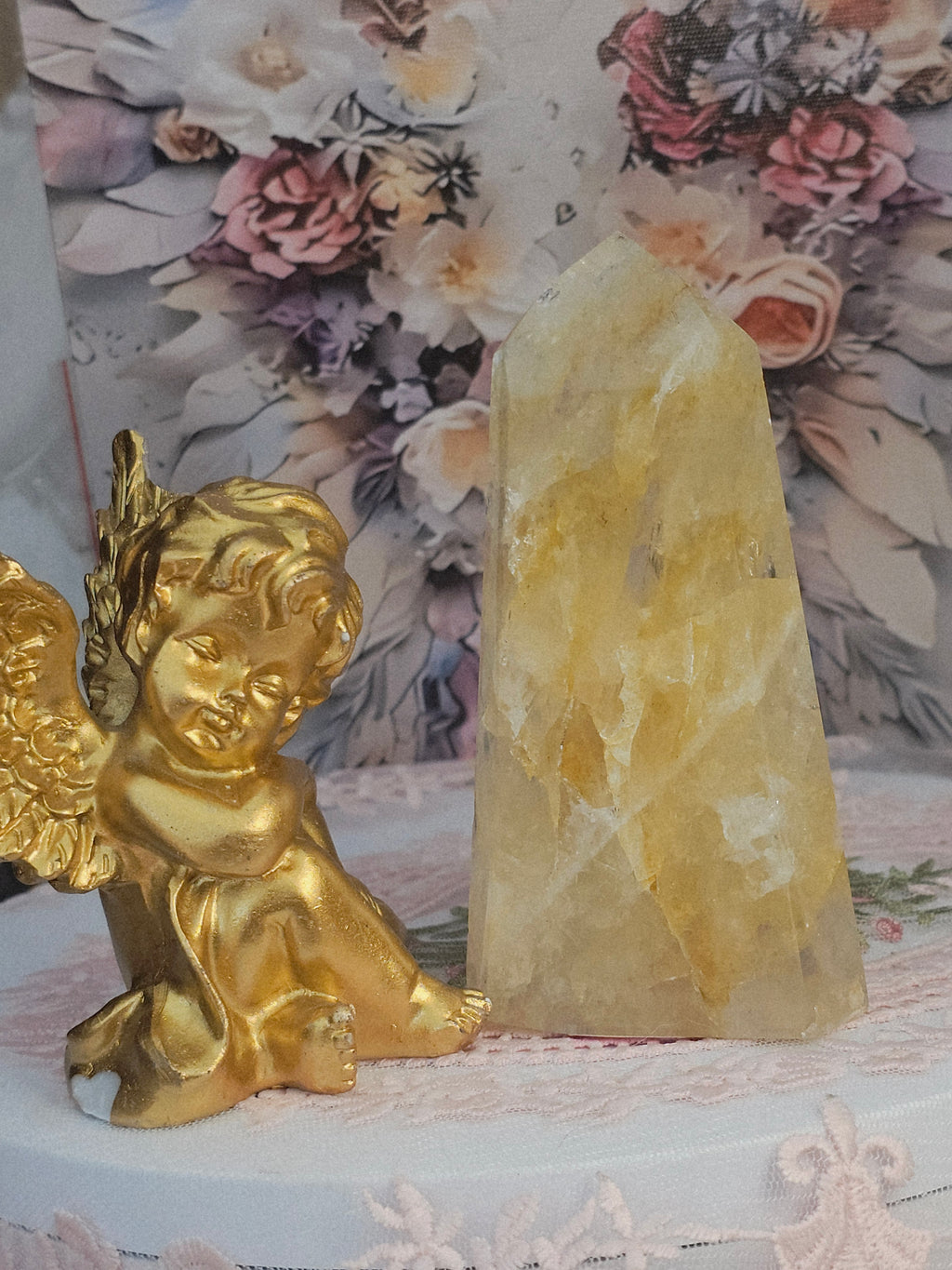 Golden Healer Quartz Tower,  Columbia, Golden Healer with Dendritic, Feng Shui Crystal, Chakra Stone