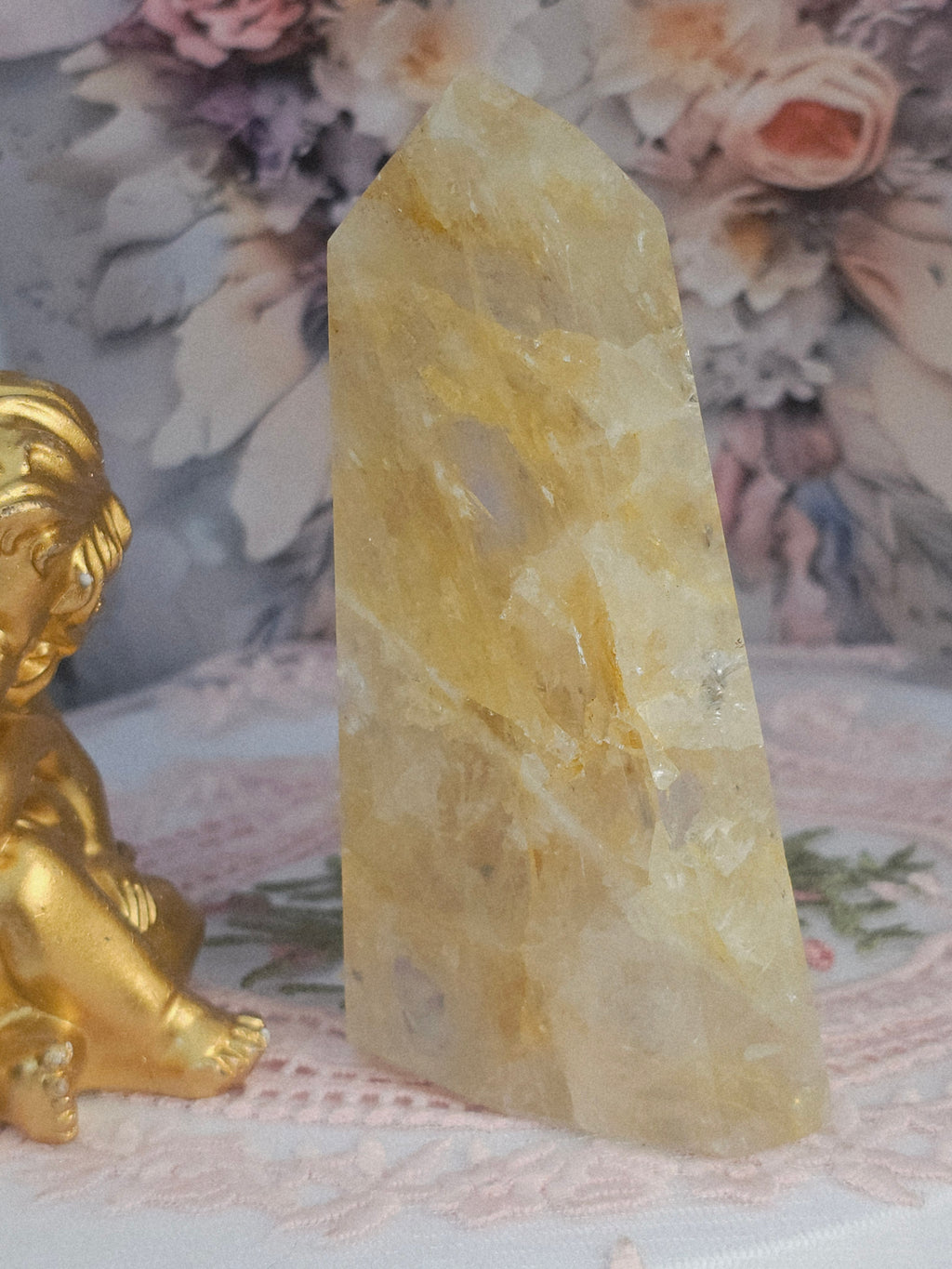 Golden Healer Quartz Tower,  Columbia, Golden Healer with Dendritic, Feng Shui Crystal, Chakra Stone